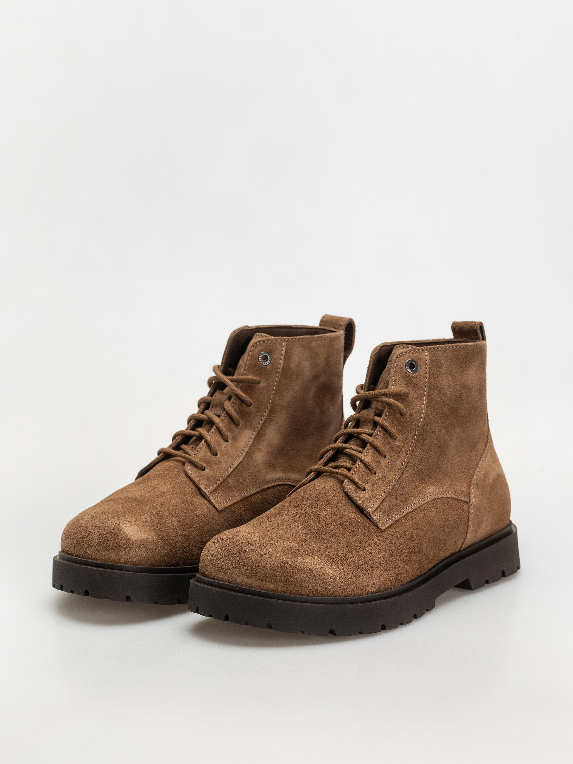 Pantofi Birkenstock Highwood Lace Mid Suede Leather Regular (dark tea)