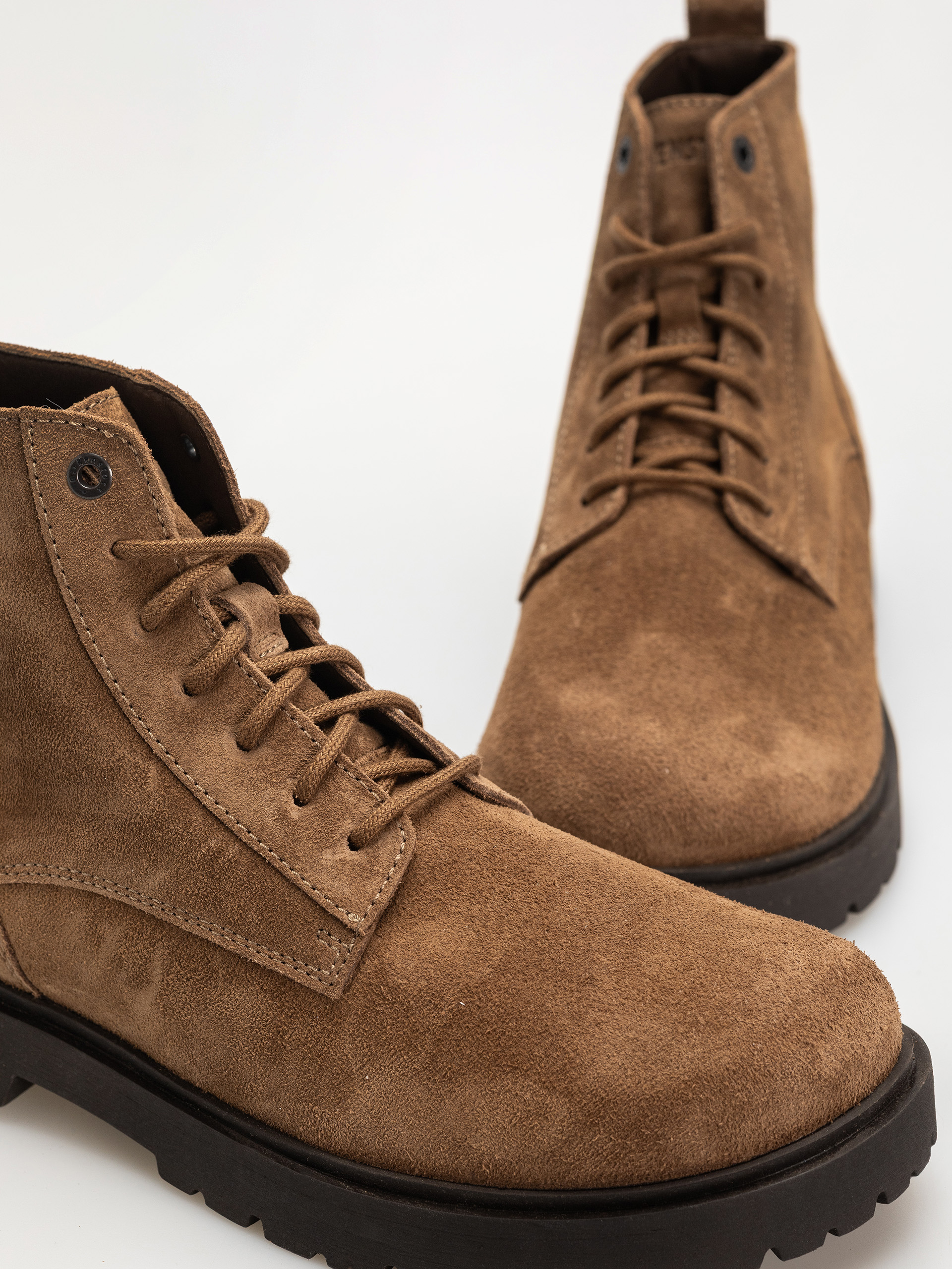 Pantofi Birkenstock Highwood Lace Mid Suede Leather Regular (dark tea)