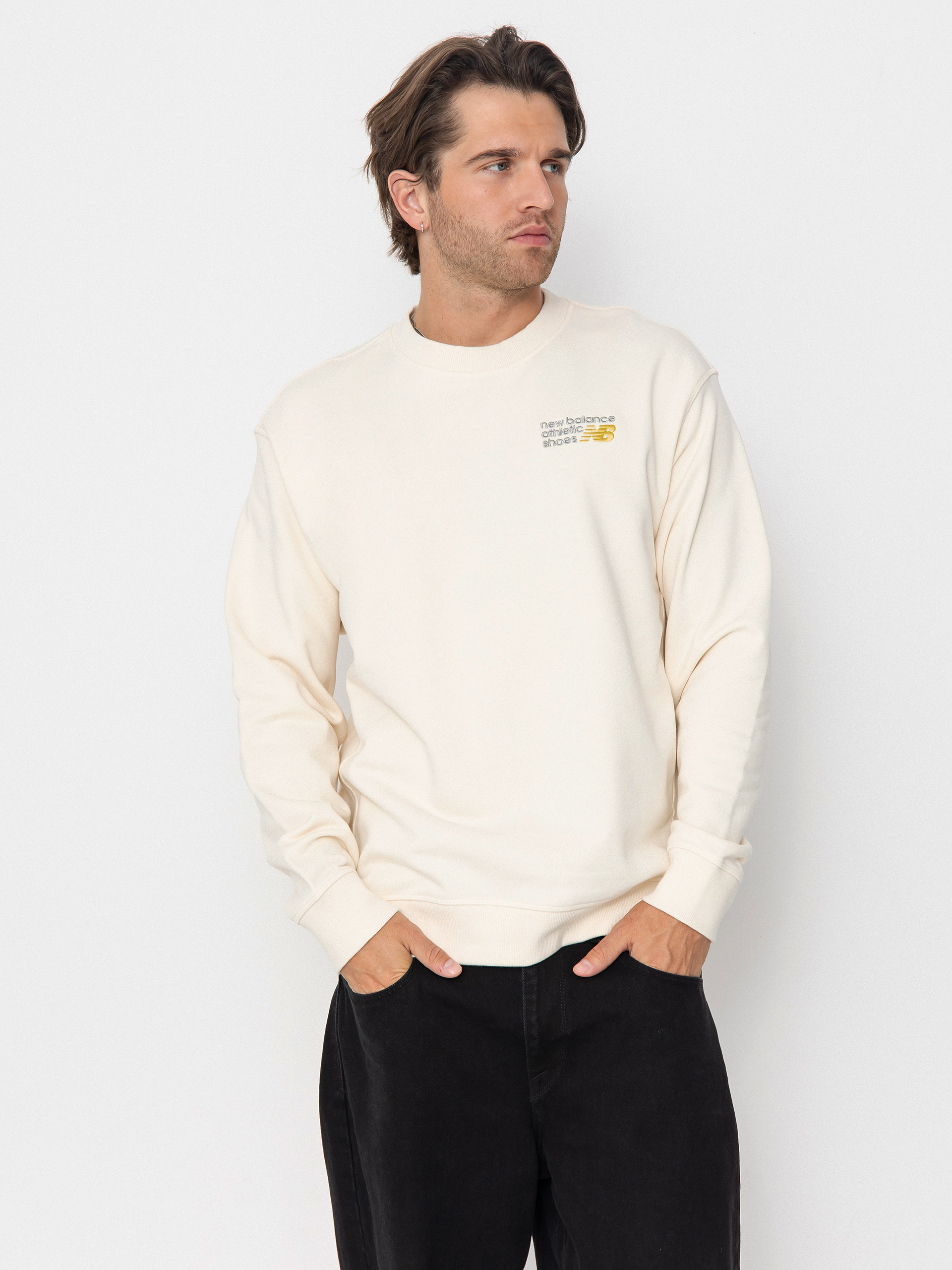 Hanorac New Balance Athletics Premium Logo Crew (white)