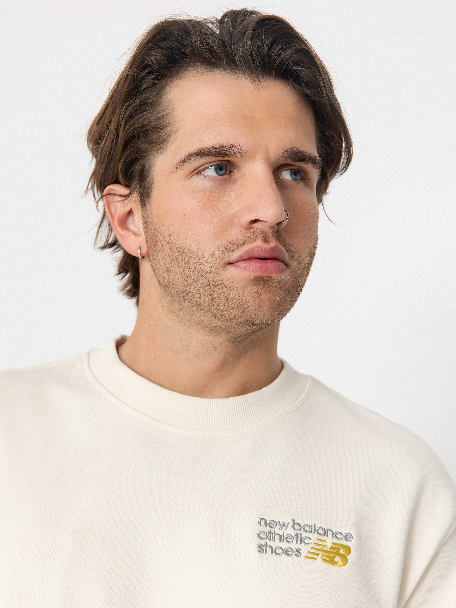 Hanorac New Balance Athletics Premium Logo Crew (white)