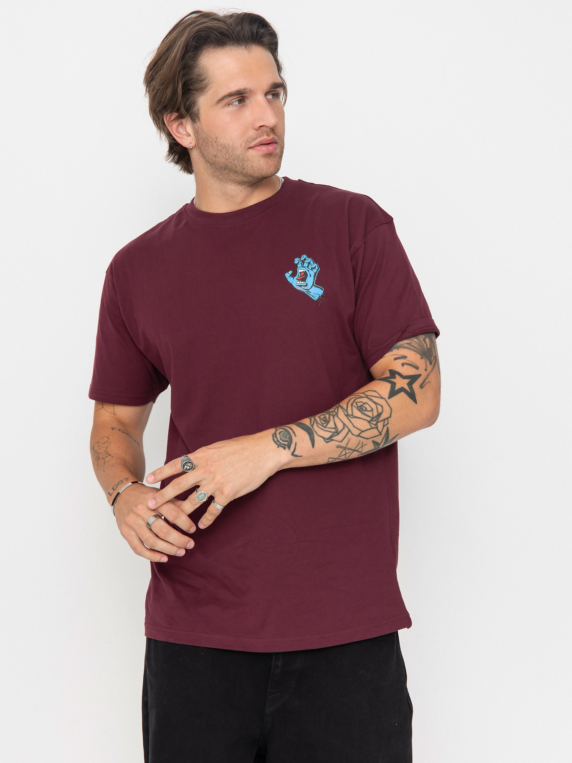 Tricou Santa Cruz Screaming Hand Chest (dark cherry)