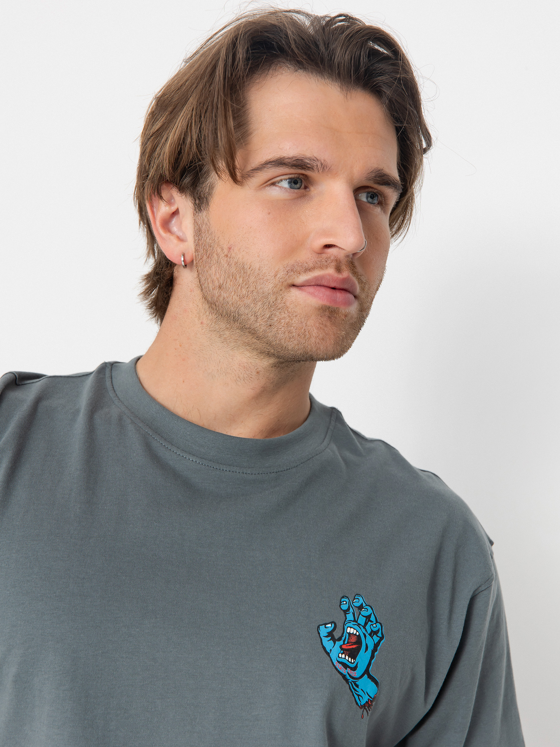 Tricou Santa Cruz Screaming Hand Chest (storm grey)