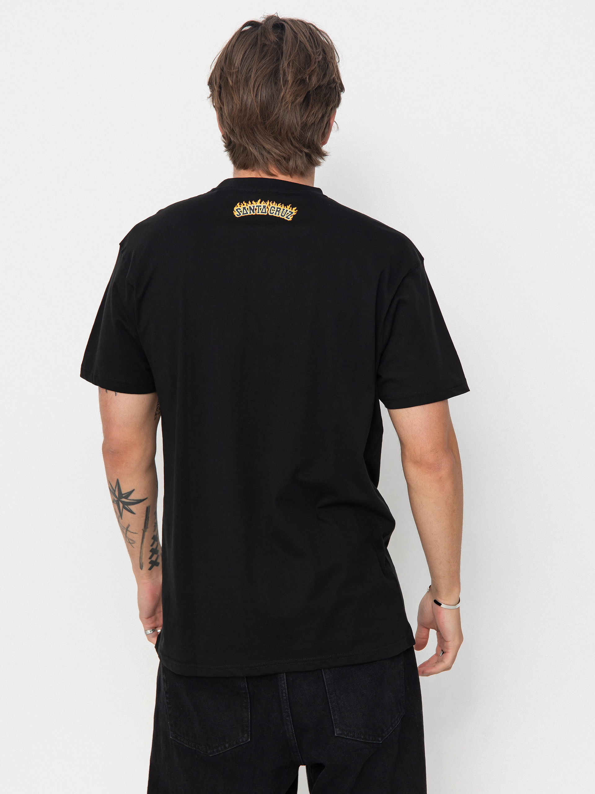 Tricou Santa Cruz Burnt Bone Hand (black)