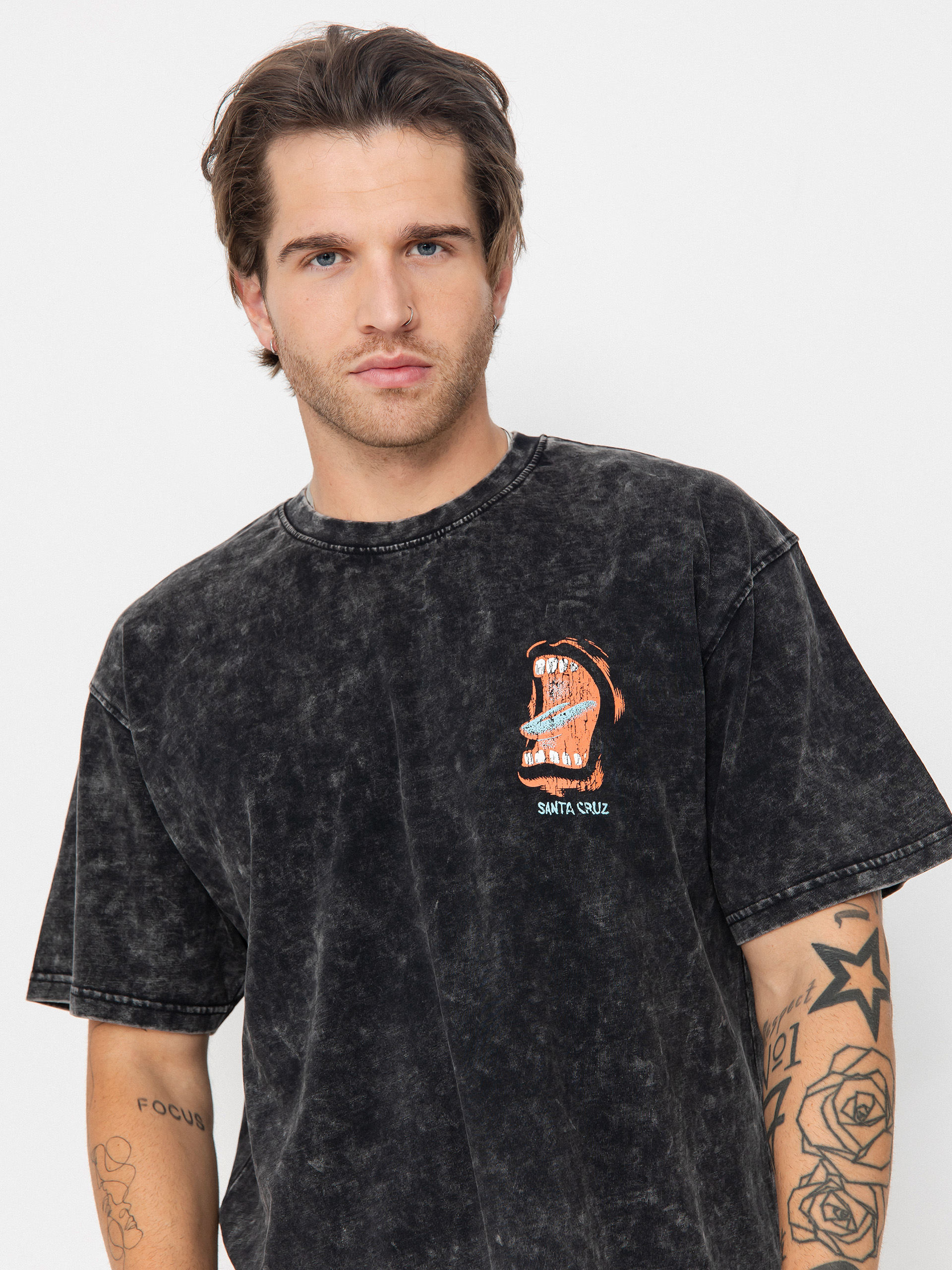 Tricou Santa Cruz VTG Screaming Connect (black acid wash)