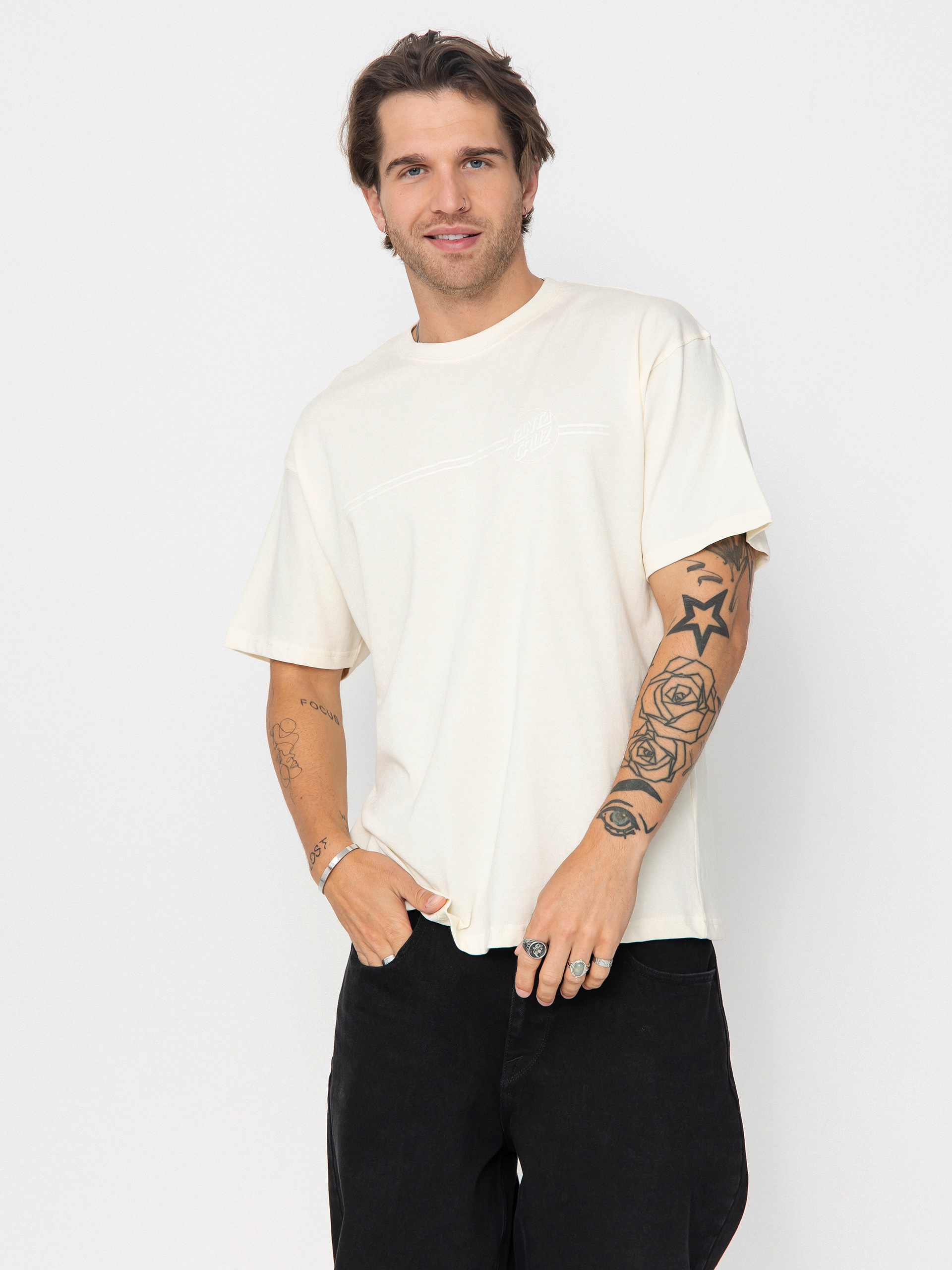 Tricou Santa Cruz Tonal Opus Dot Stripe (unbleached cotton)