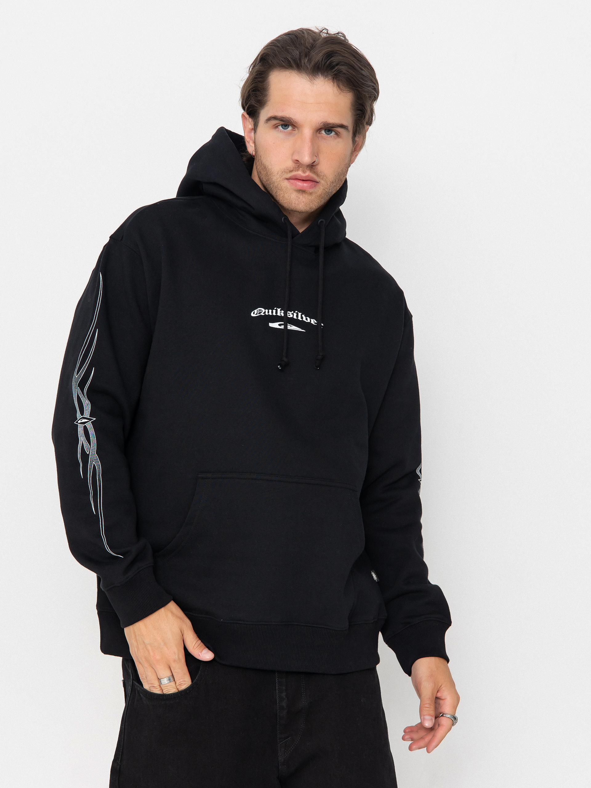 Hanorac cu glugă Quiksilver Stretch Tribal HD (black)