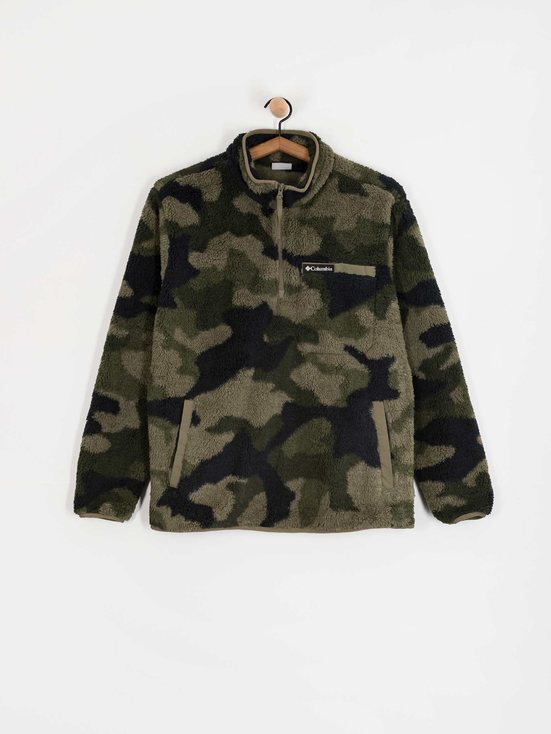 Pentru bărbați Hanorac din fleece Columbia Rugged Ridge High Pile Half Zip (stone green mod camo)
