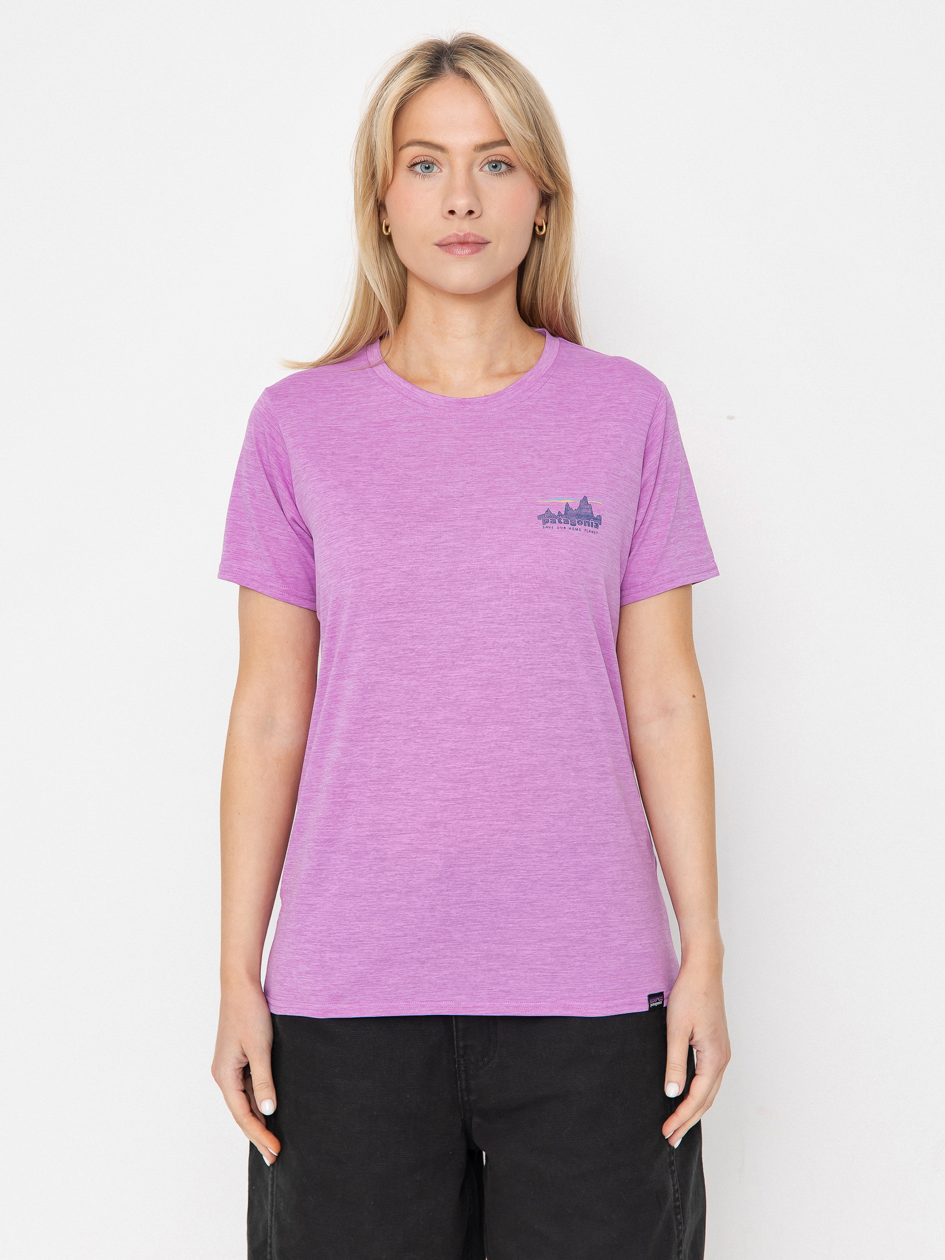 Tricou Patagonia Cap Cool Daily Graphic Wmn (73 skyline brisk purple x-dye)