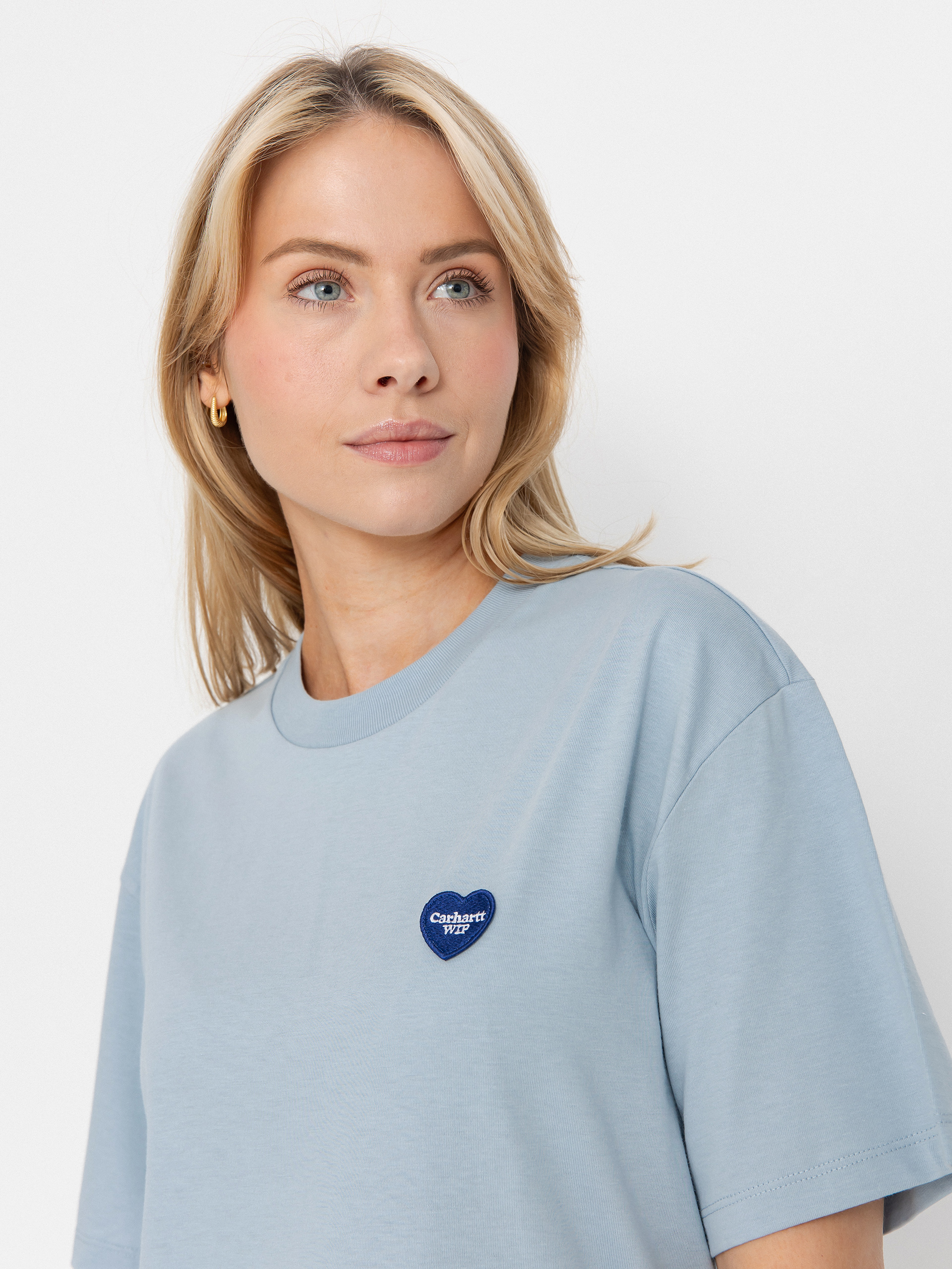 Tricou Carhartt WIP Heart II Hartt Wmn (blue fog)