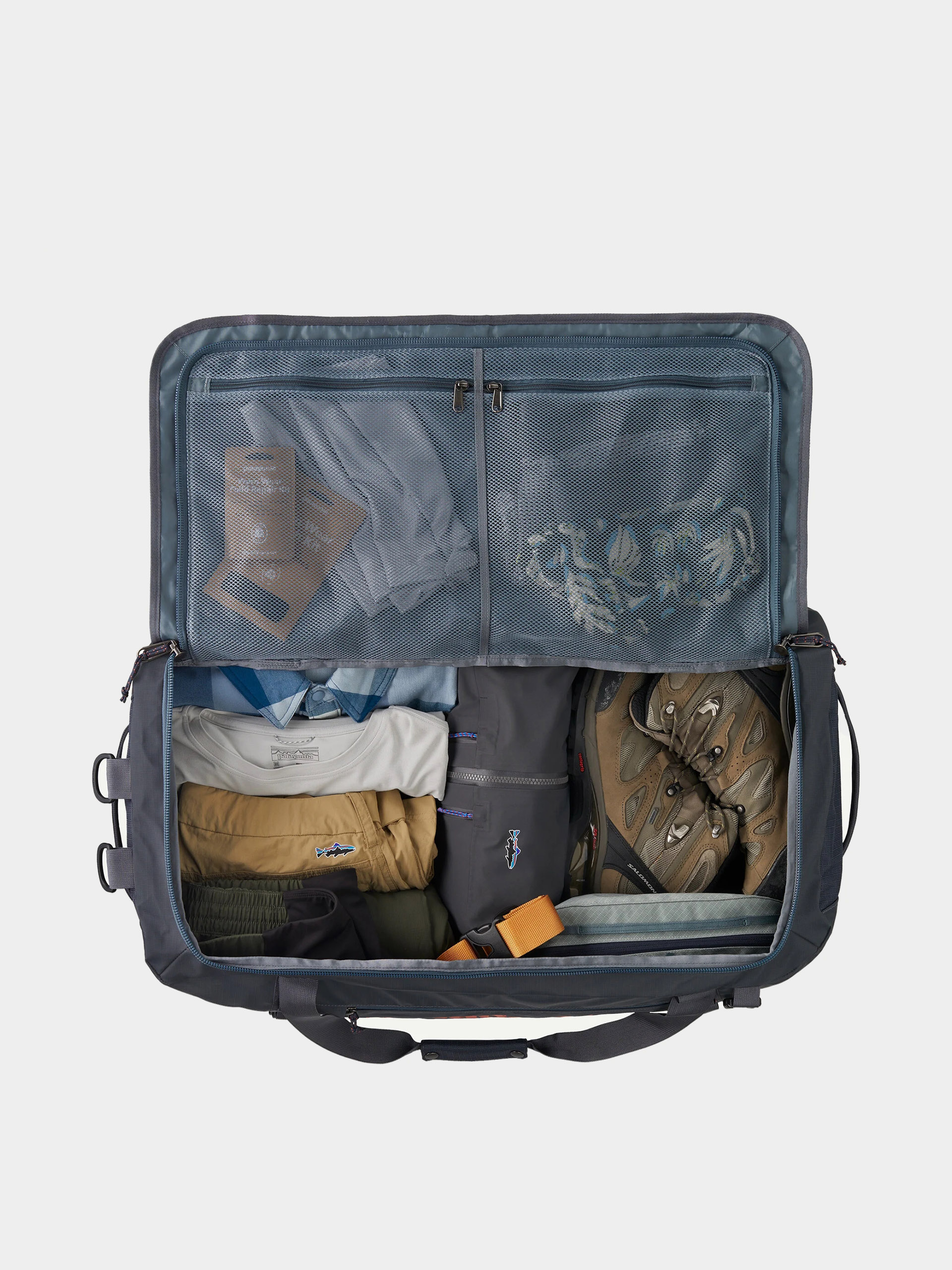 Geantă Patagonia Black Hole Duffel 70L (smolder blue w/amanita red)
