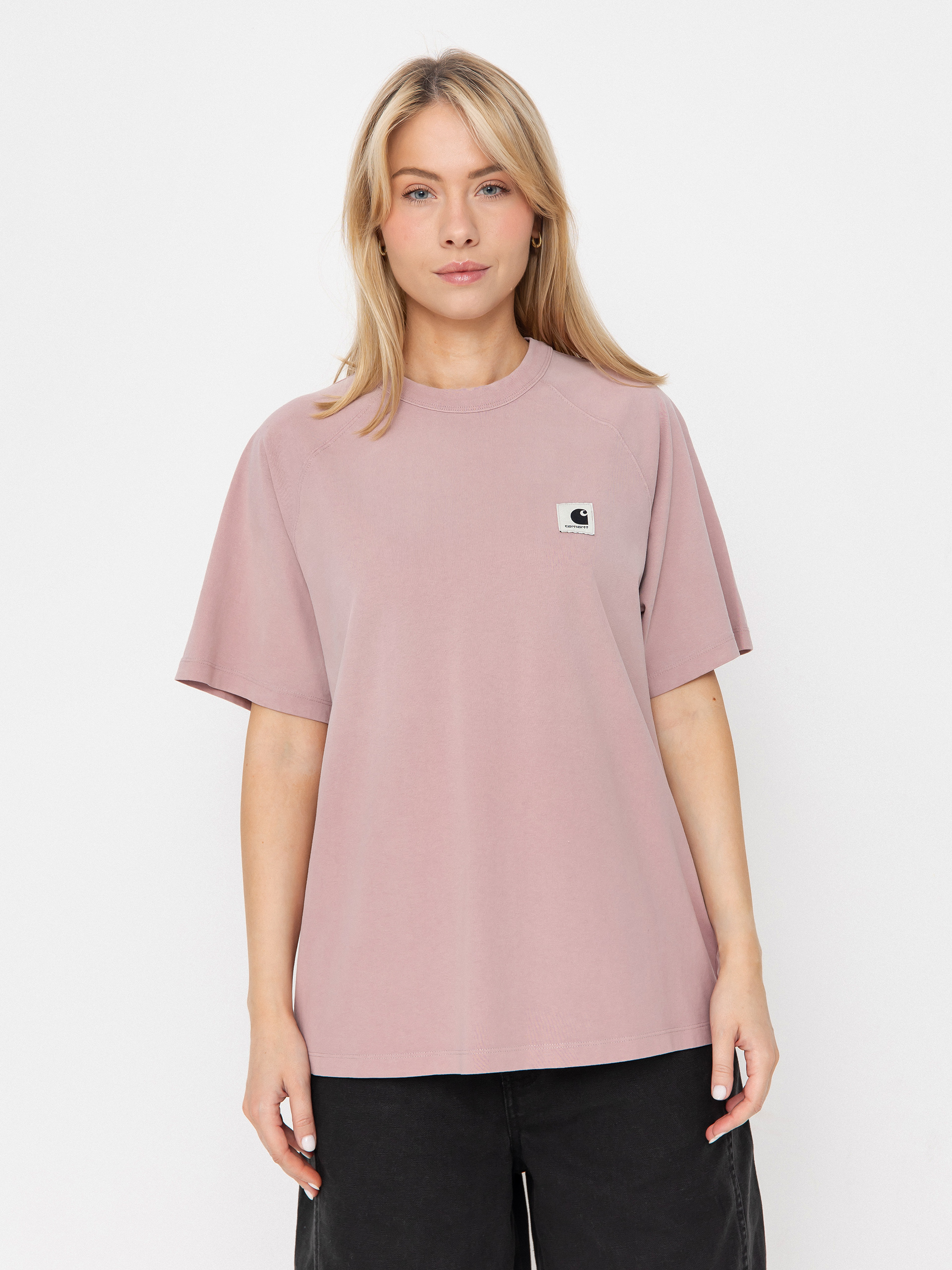 Tricou Carhartt WIP Hudson Wmn (daphne/chalk wash)