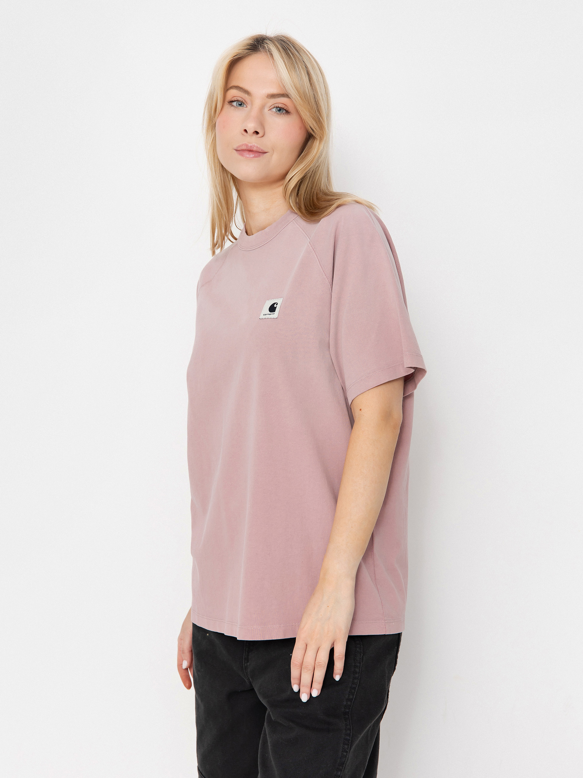 Tricou Carhartt WIP Hudson Wmn (daphne/chalk wash)