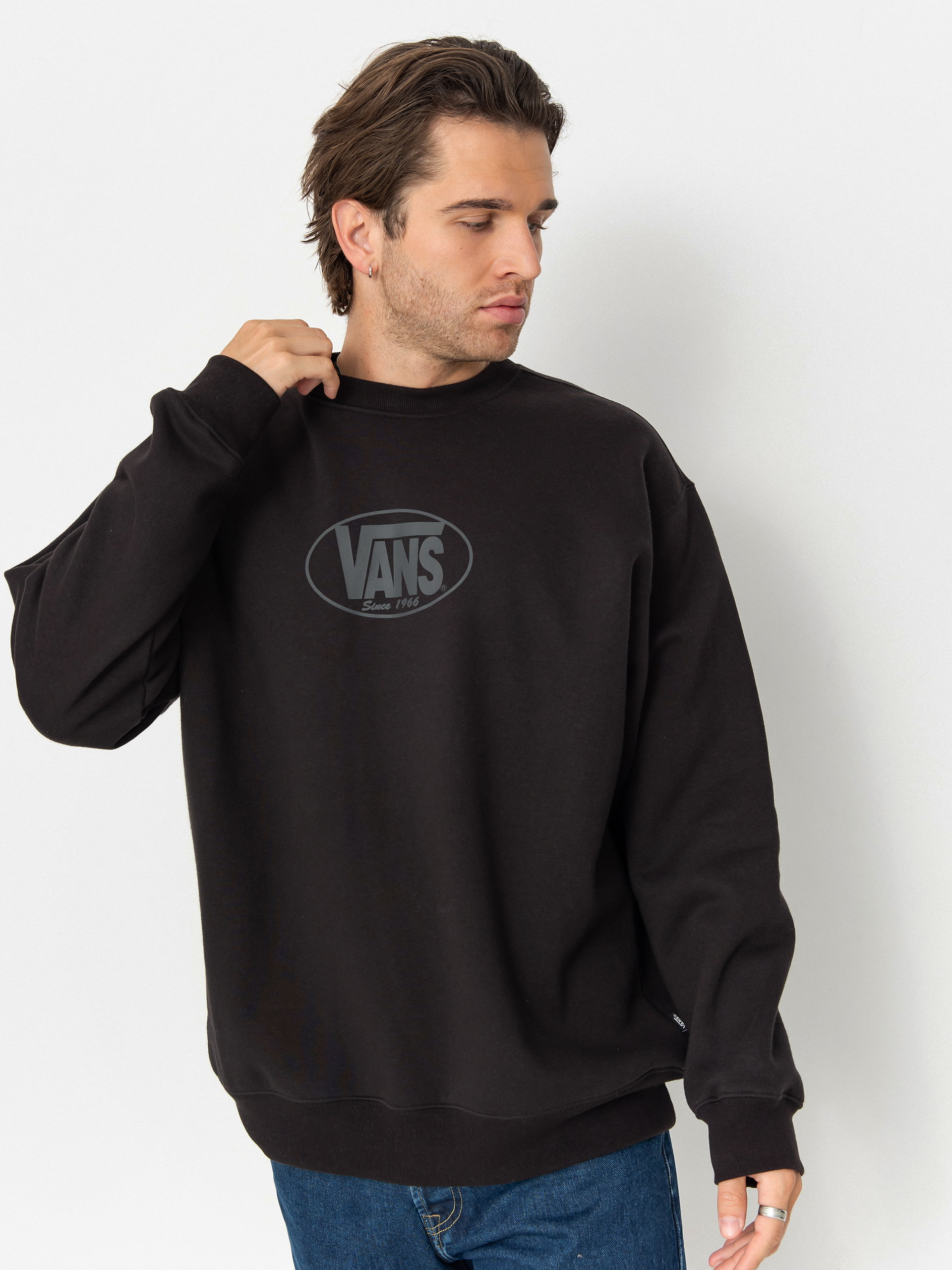 Hanorac cu glugă Vans Classic Oval Crew (black)