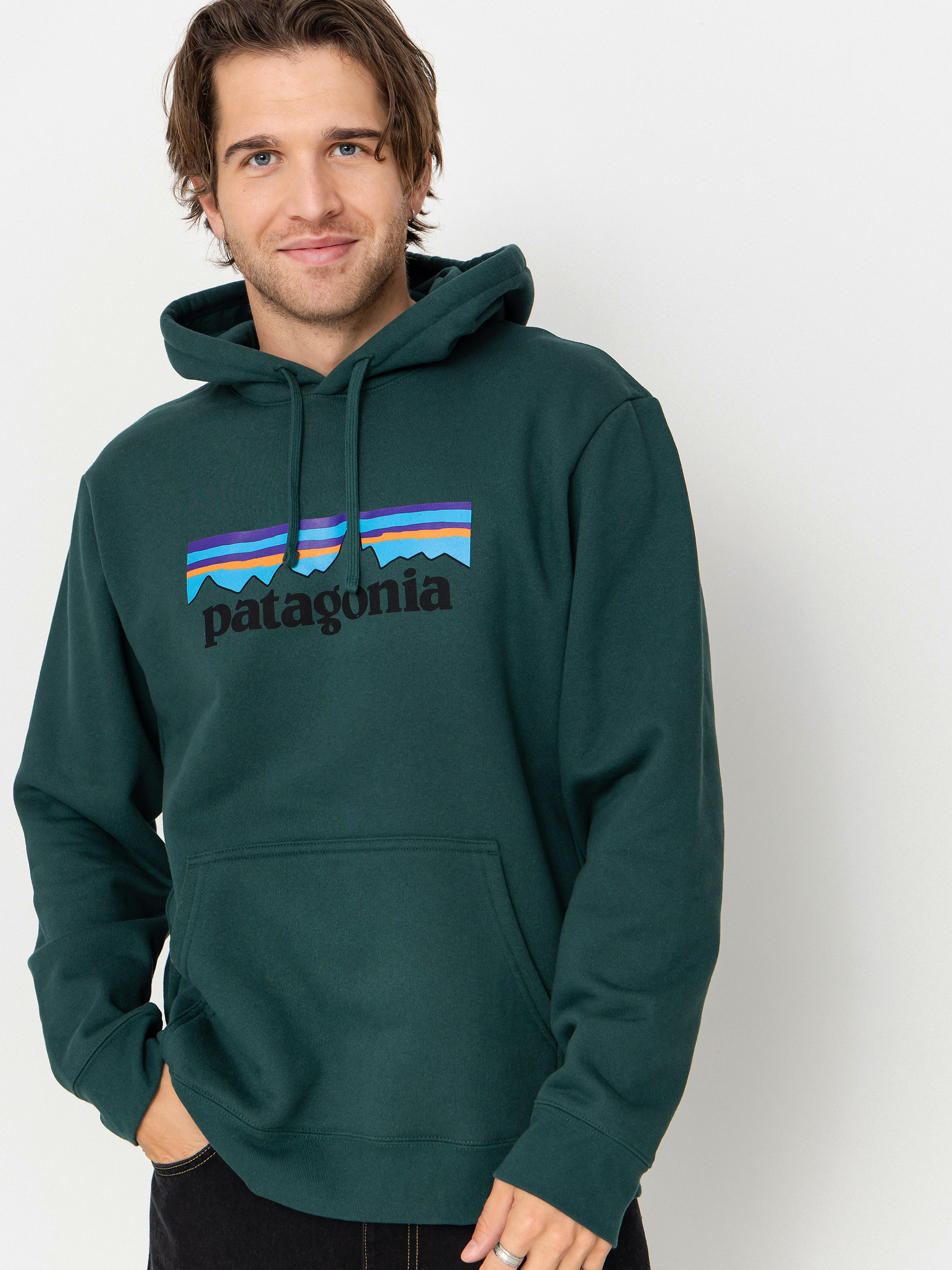 Hanorac cu glugă Patagonia P 6 Logo Uprisal HD (cascade green)