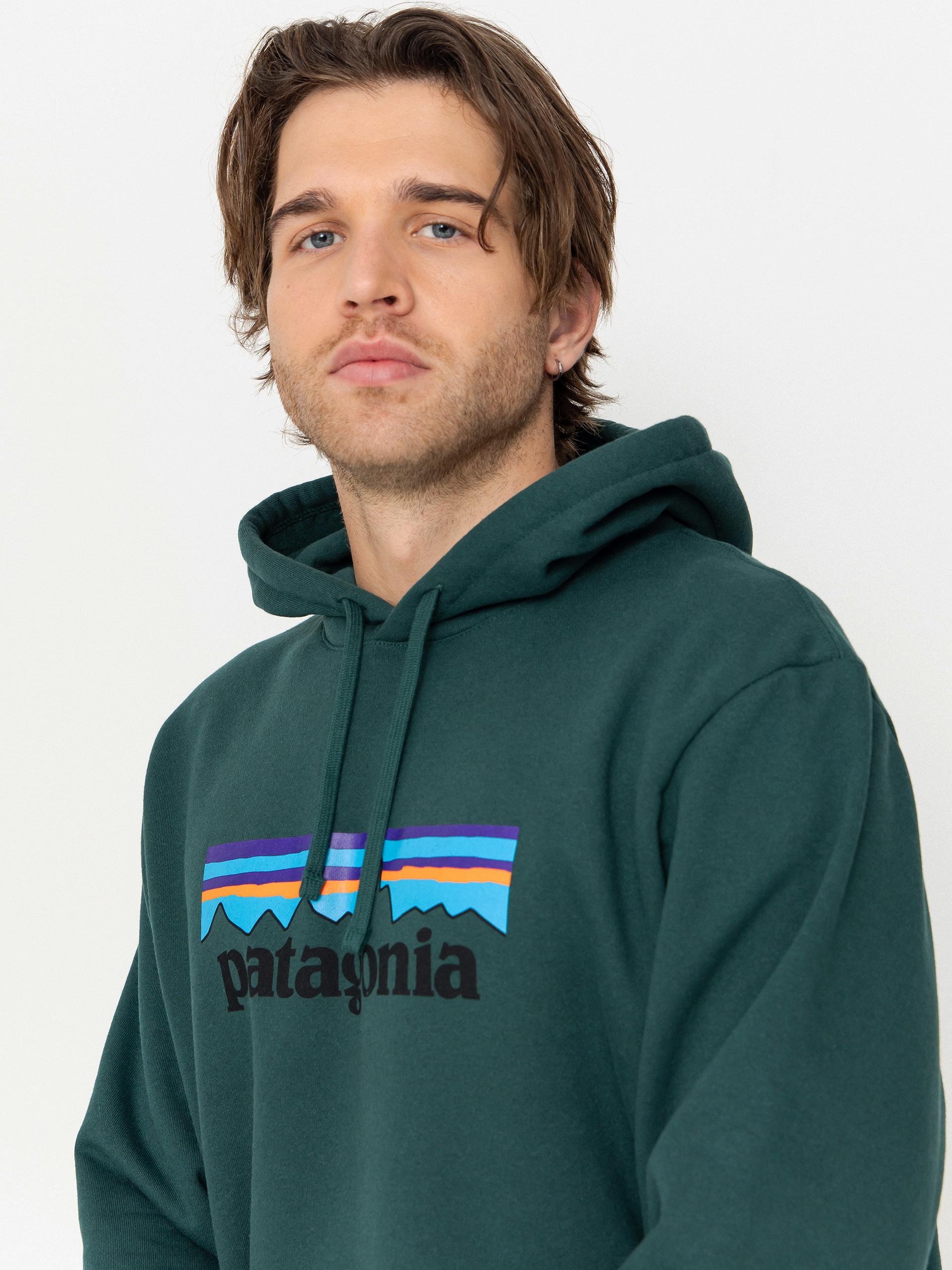 Hanorac cu glugă Patagonia P 6 Logo Uprisal HD (cascade green)