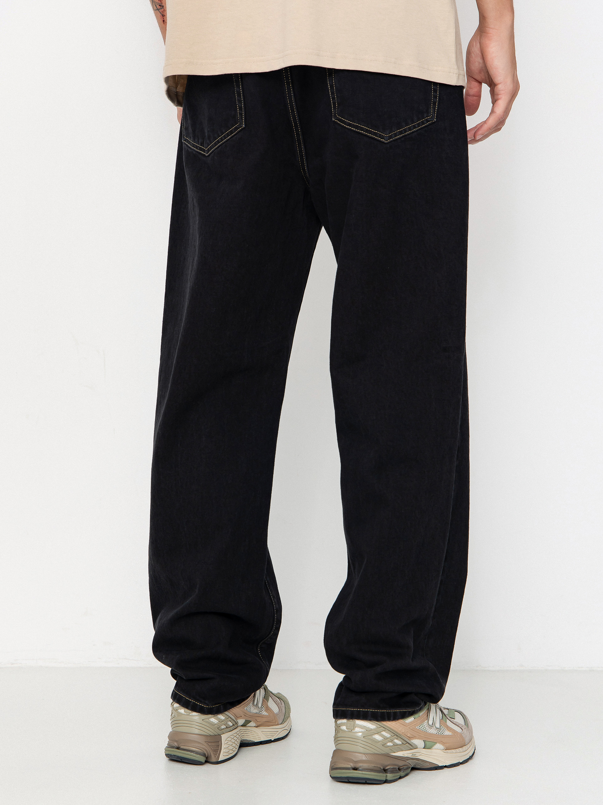 Pantaloni Carhartt WIP Aaron (black/stone washed)