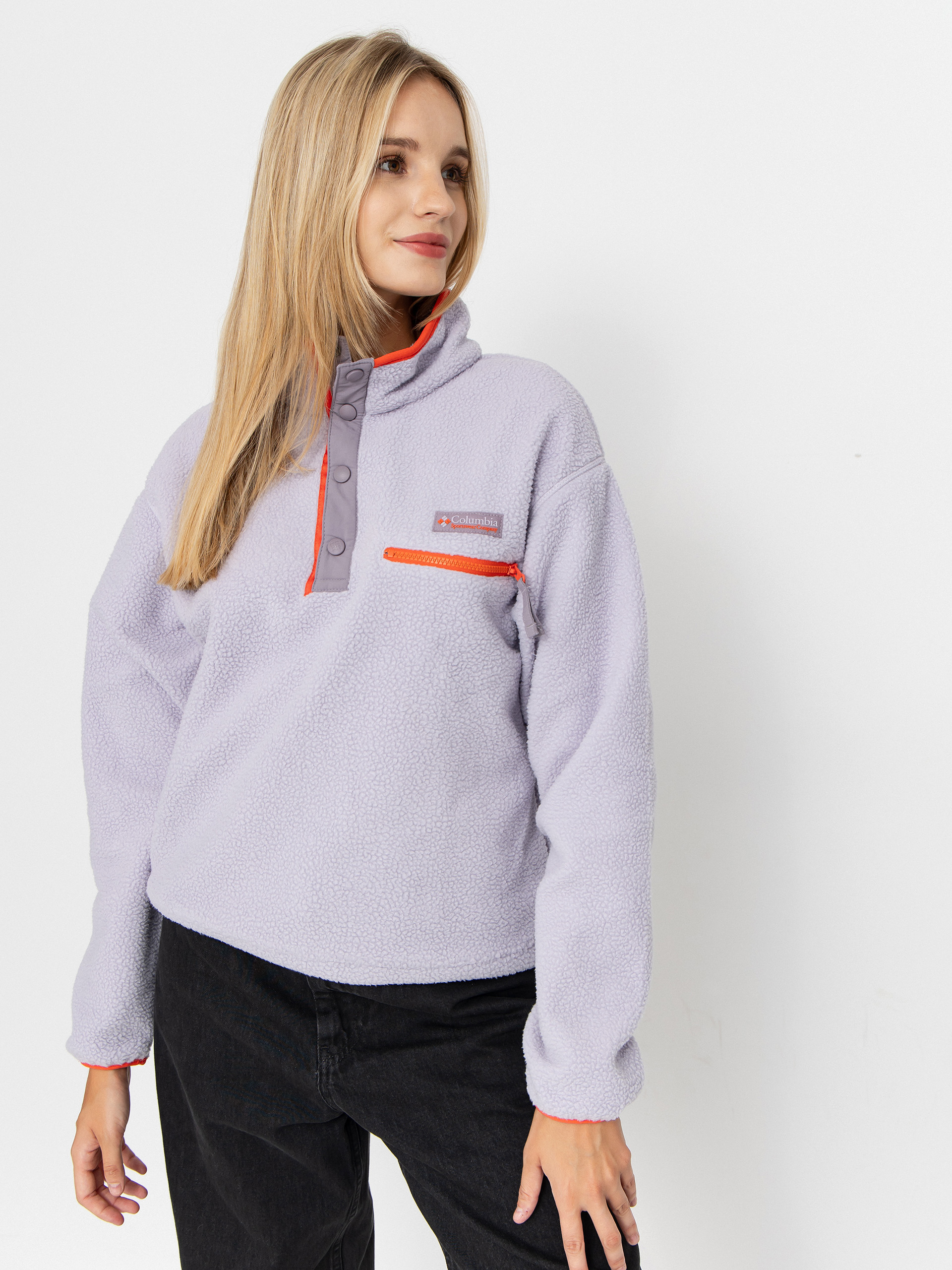 Hanorac din fleece Columbia Helvetia II Cropped Half Snap Wmn (lavender pearl/shale purple/zing)