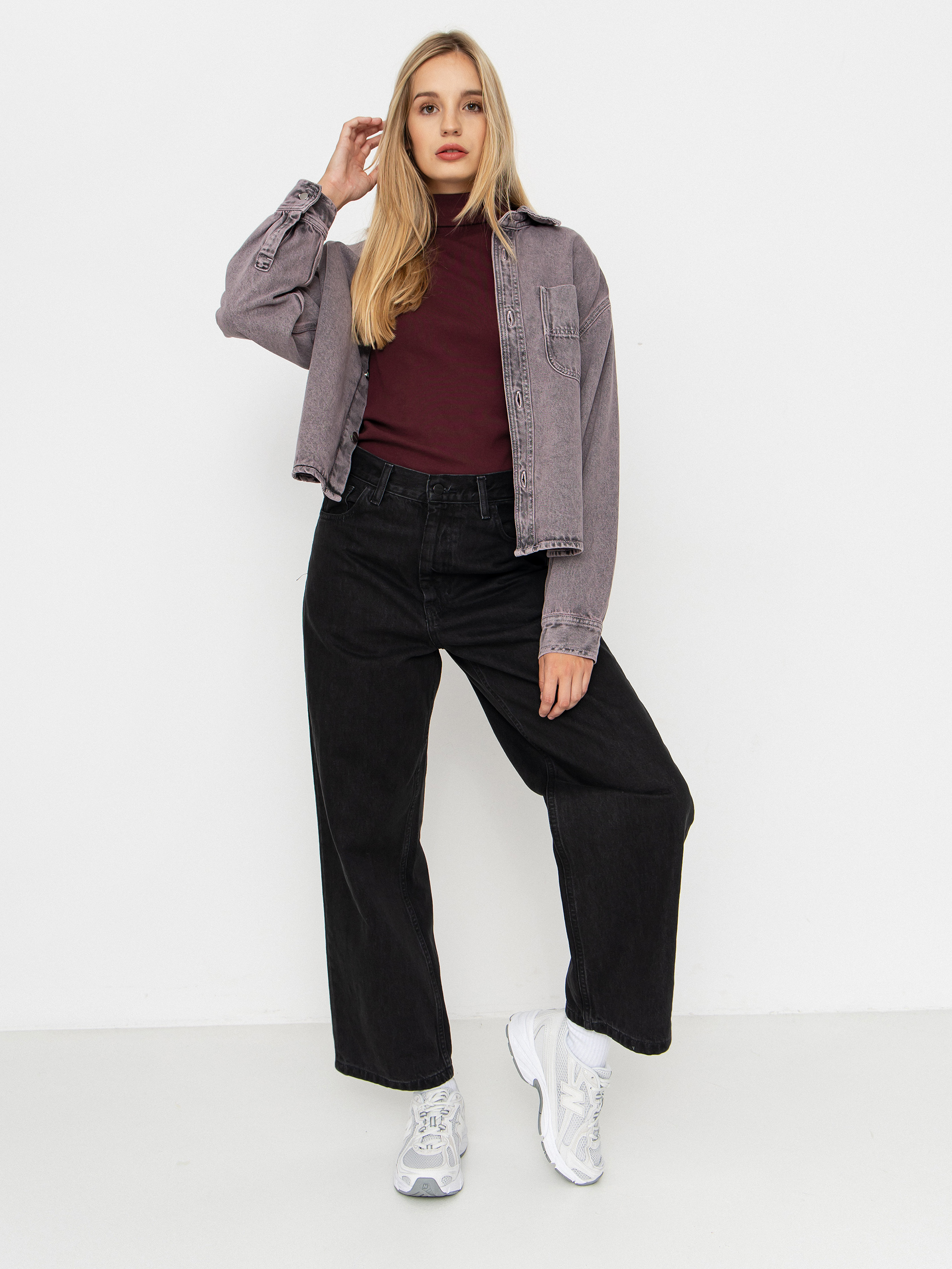 Geacu0103 Carhartt WIP Georgia Wmn (black/hortensia/garment dyed)