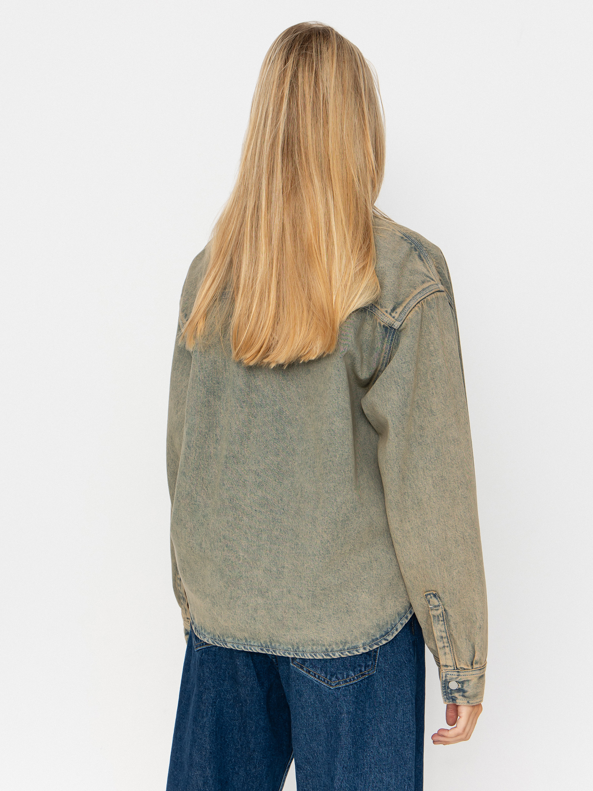 Geacă Carhartt WIP Georgia Wmn (blue/leather/garment dyed)