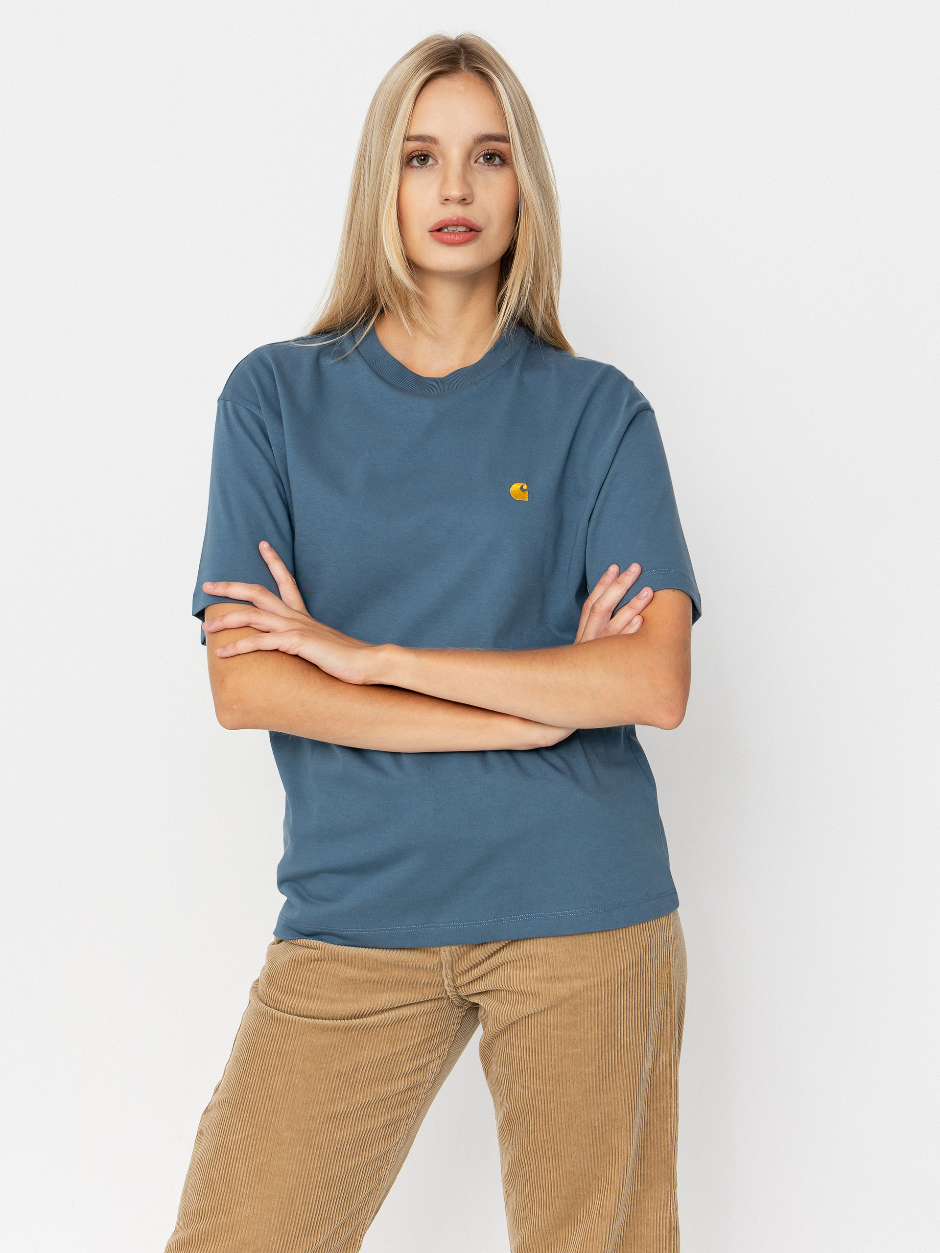 Tricou Carhartt WIP Chase Wmn (angelite/gold)