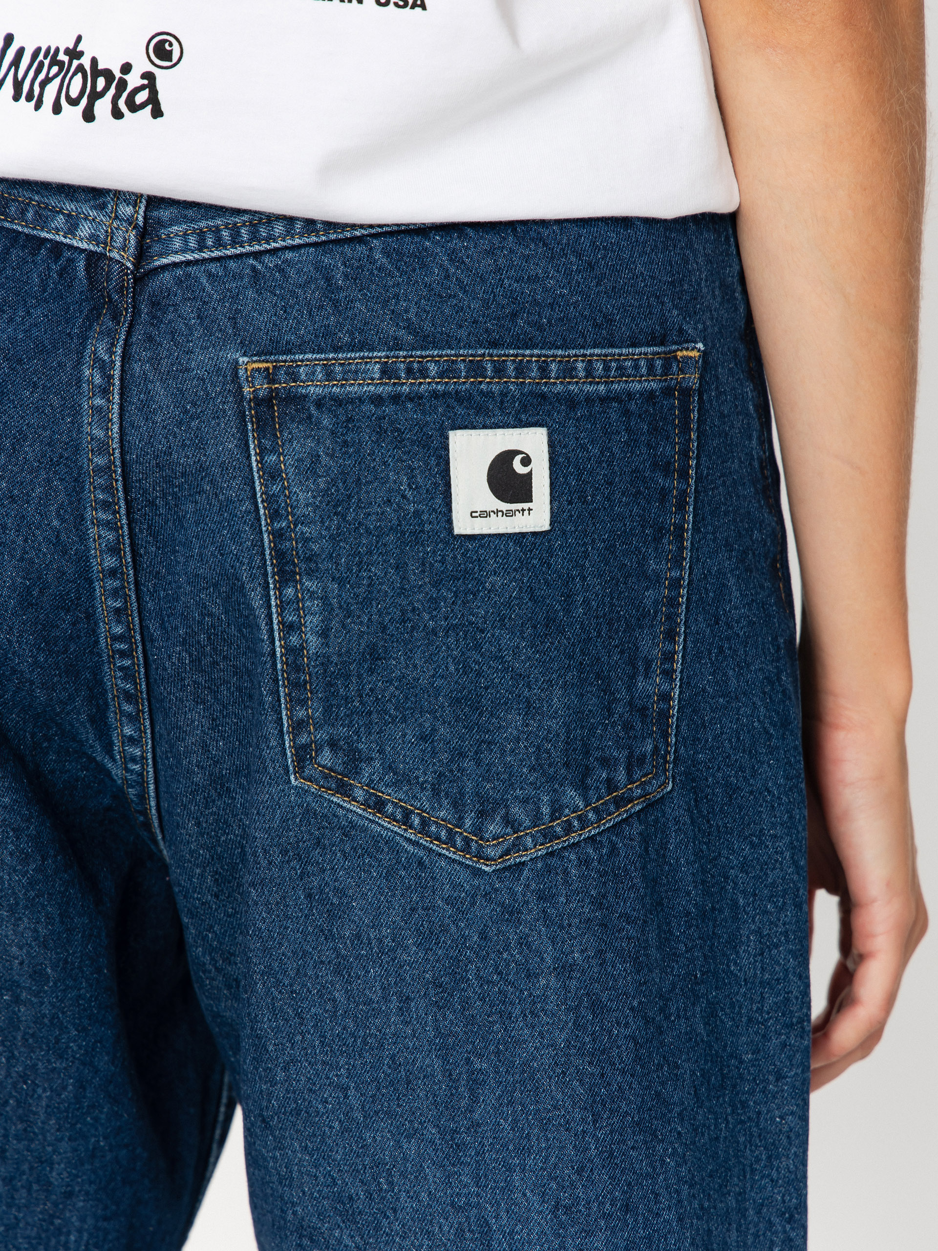 Pantaloni Carhartt WIP Brandon Wmn (blue/stone washed)