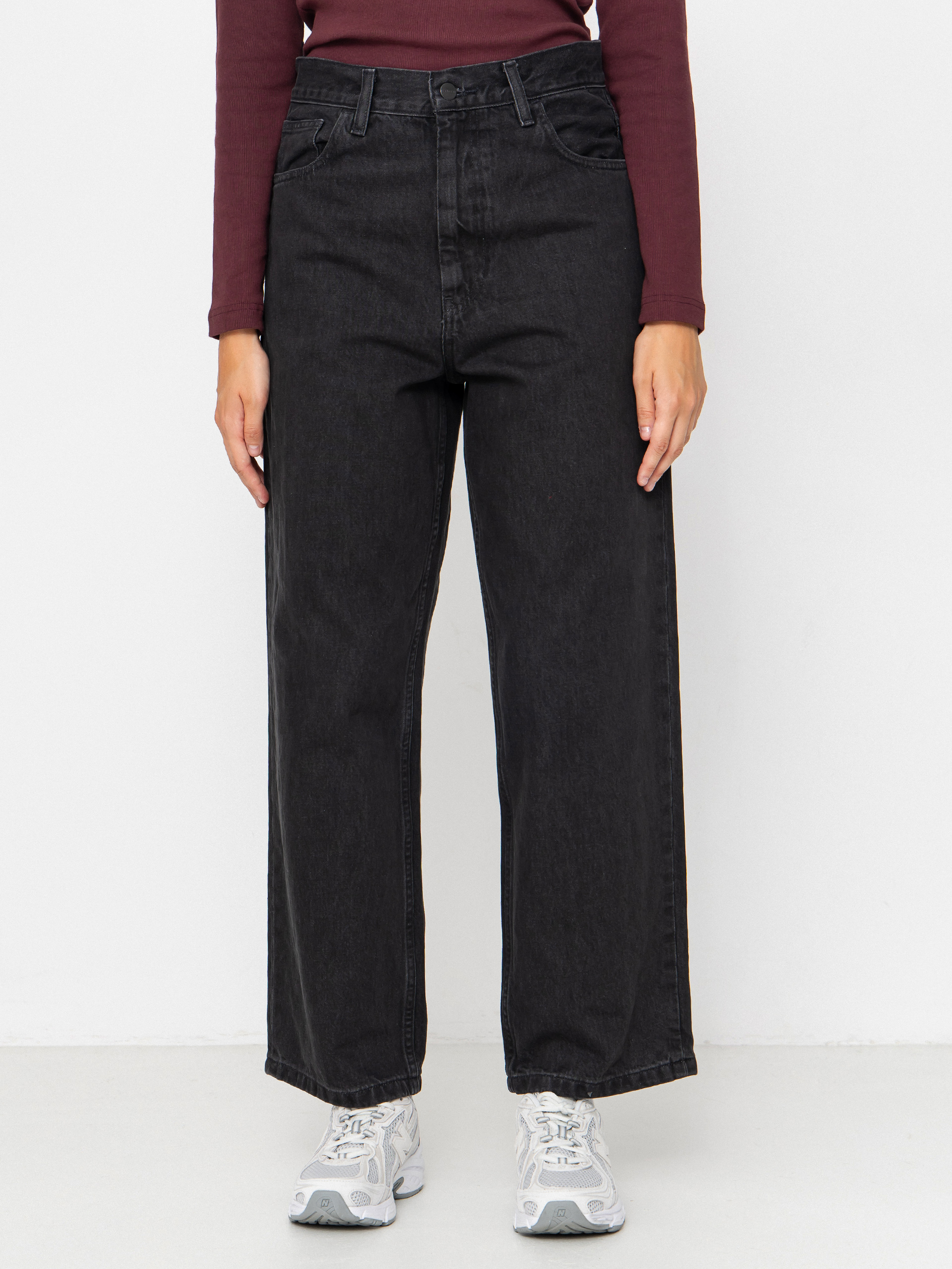 Pantaloni Carhartt WIP Brandon Wmn (black/stone washed)