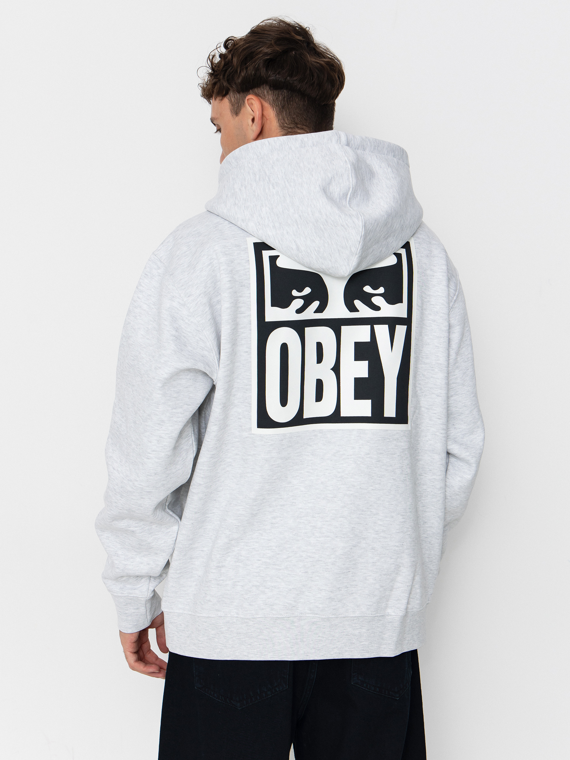 Hanorac cu glugu0103 OBEY Obey Eyes Icon HD (heather grey)