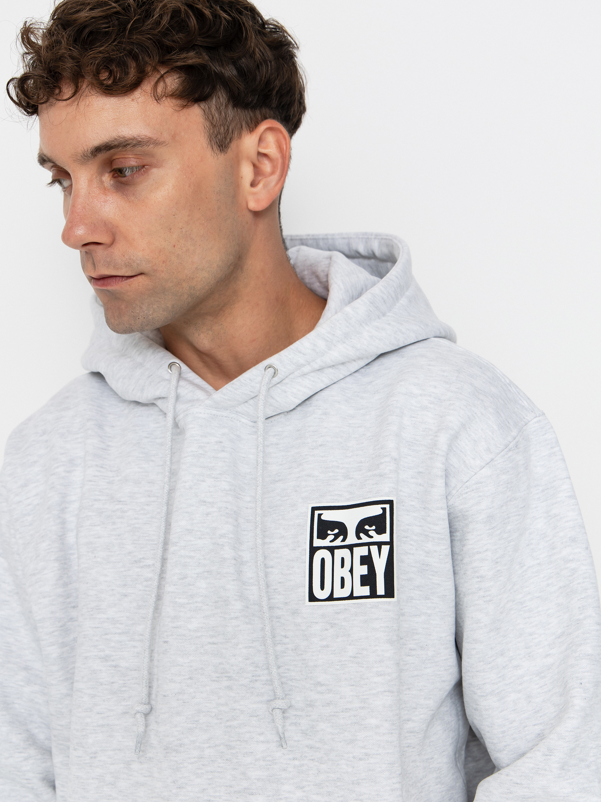 Hanorac cu glugă OBEY Obey Eyes Icon HD (heather grey)