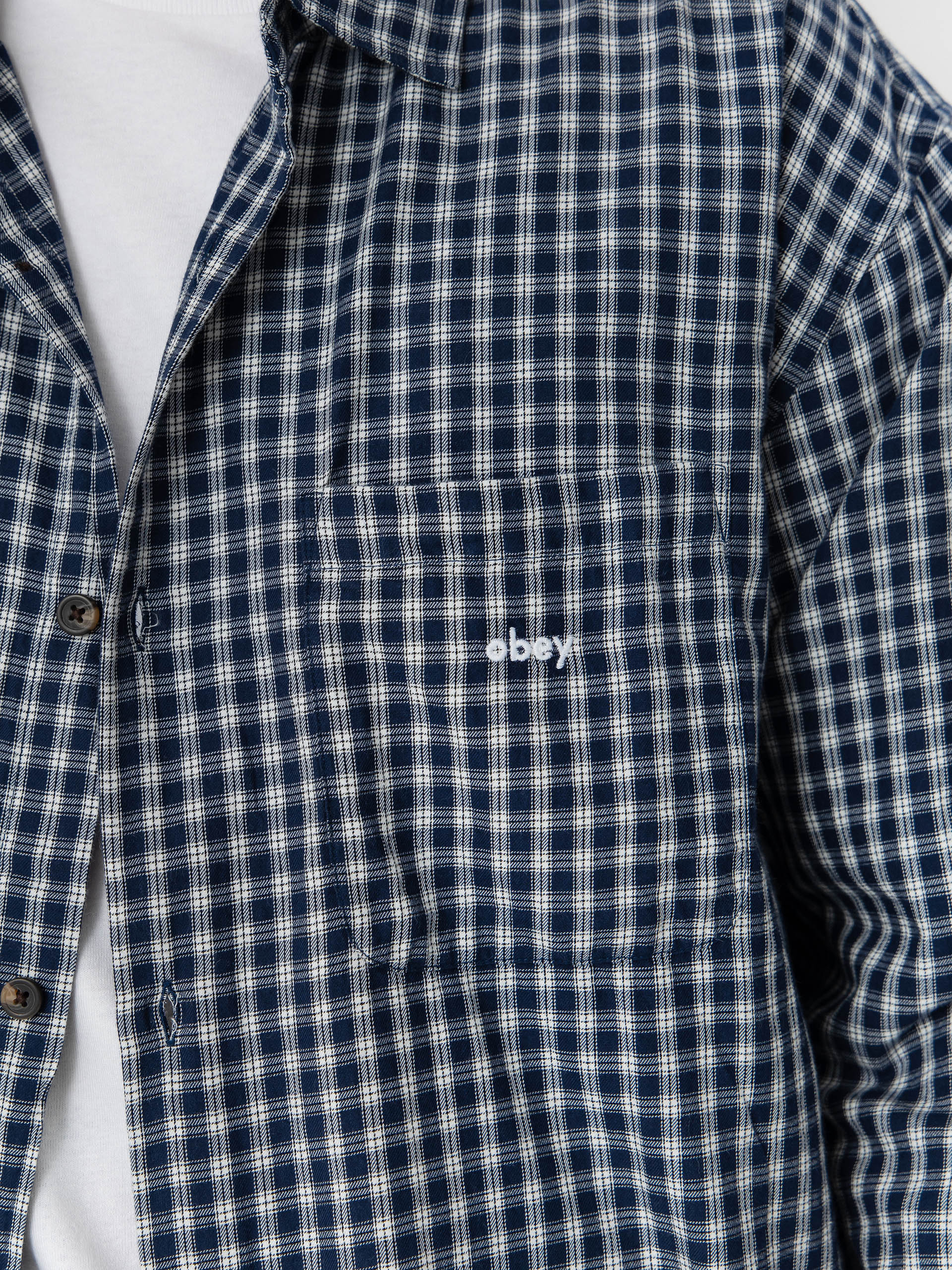 Cămașă OBEY Bigwig Andy Woven (academy navy multi)