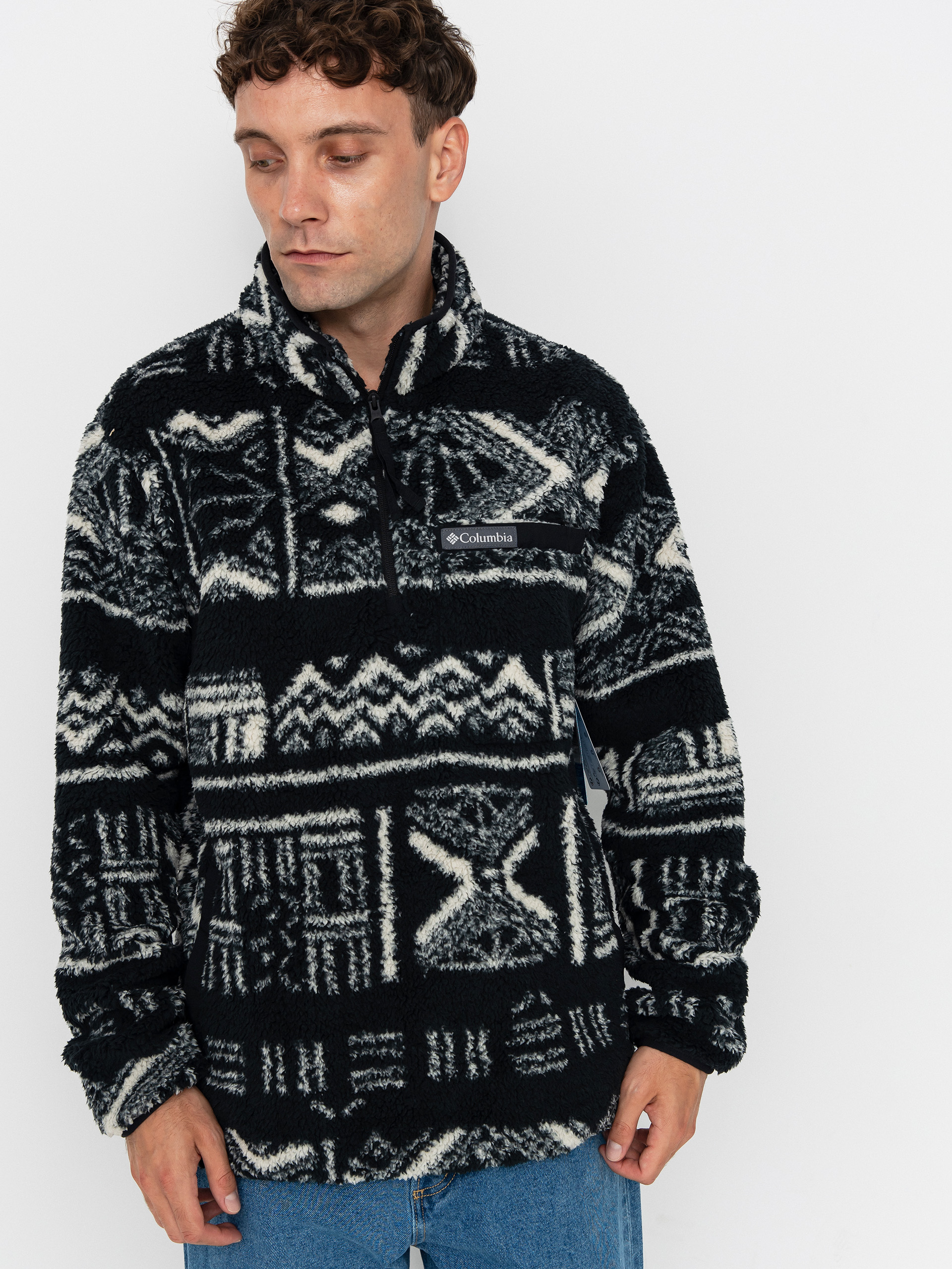 Hanorac din fleece Columbia Rugged Ridge High Pile Half Zip (black deschutes days)