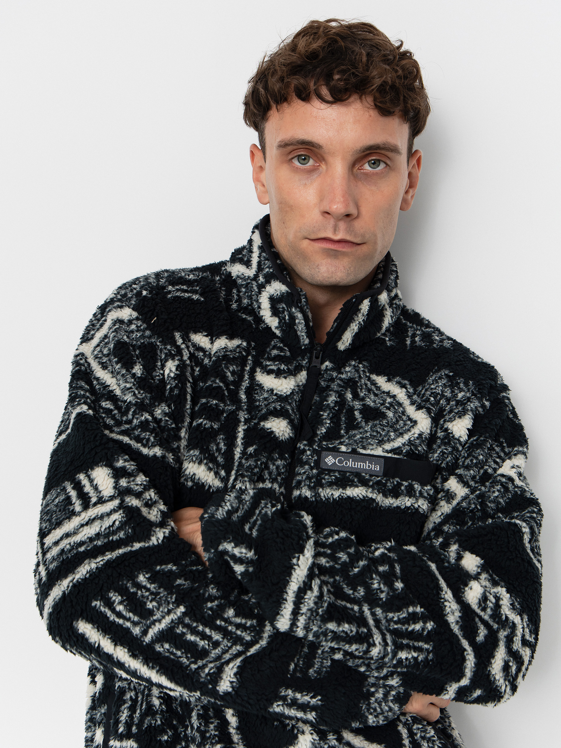 Pentru bărbați Hanorac din fleece Columbia Rugged Ridge High Pile Half Zip (black deschutes days)