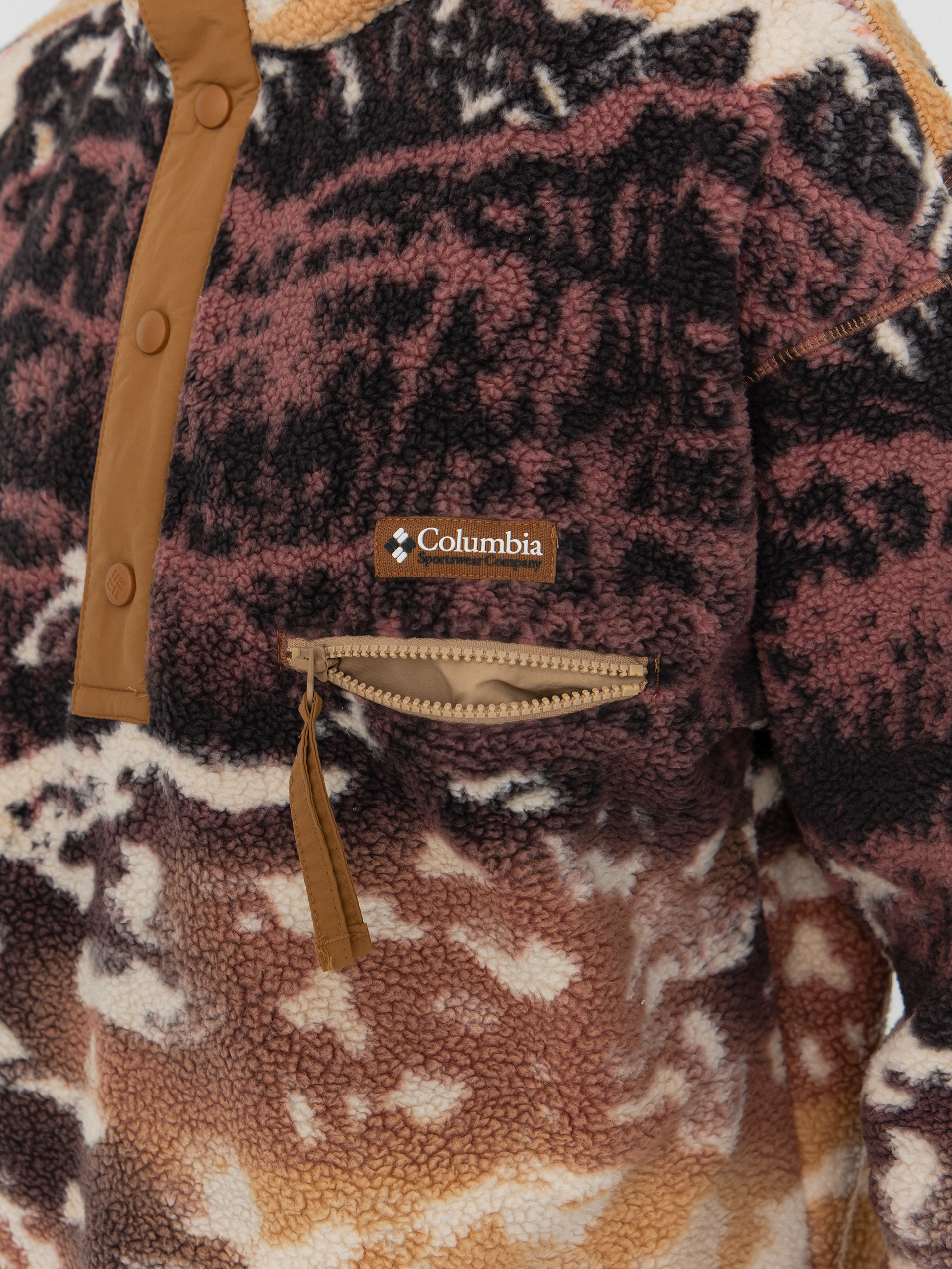 Pentru bărbați Hanorac din fleece Columbia Helvetia II Printed Half Snap (camel brown sisters)