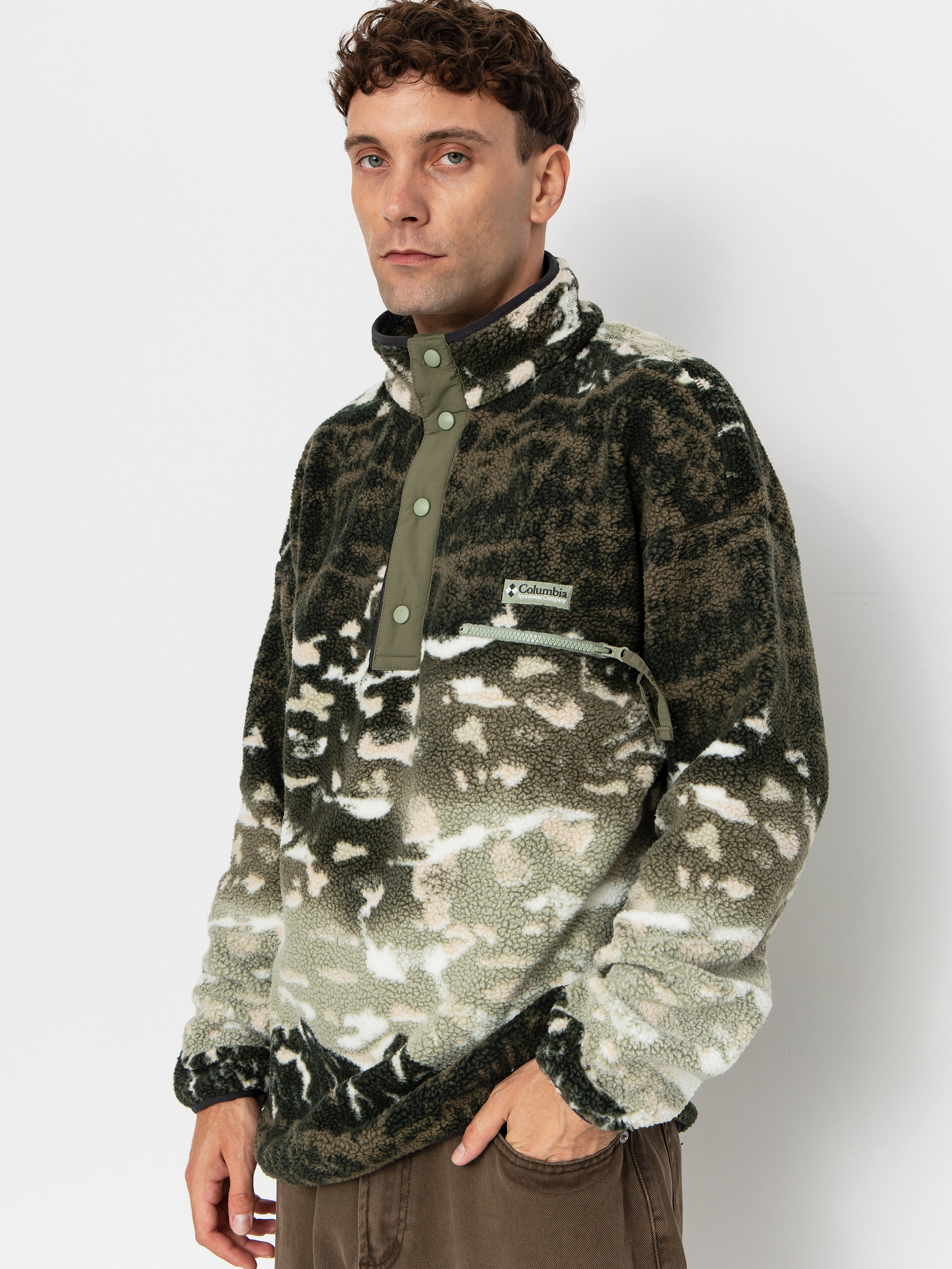 Hanorac din fleece Columbia Helvetia II Printed Half Snap (safari sisters)