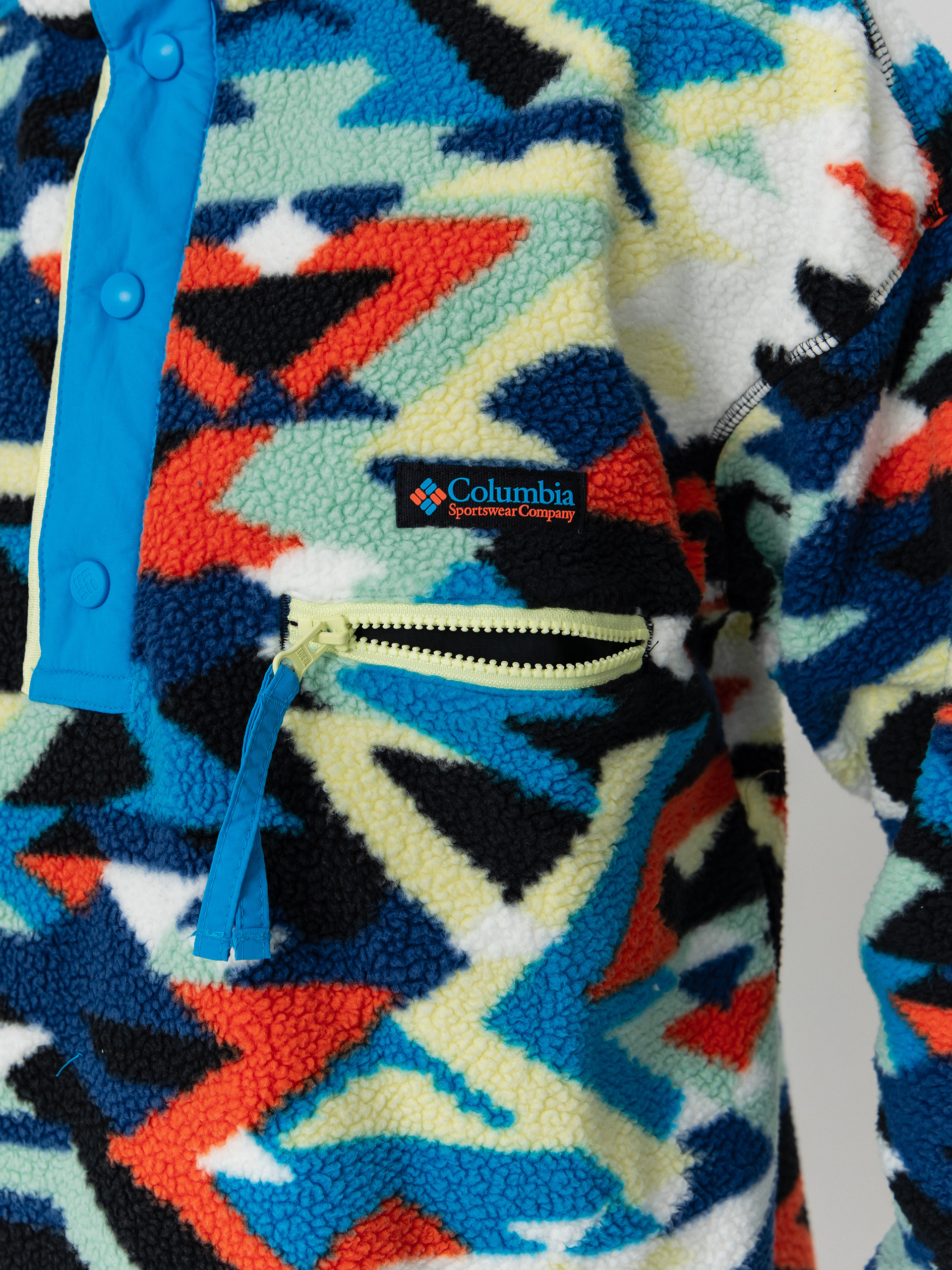 Pentru bărbați Hanorac din fleece Columbia Helvetia II Printed Half Snap (compass blue reflections)