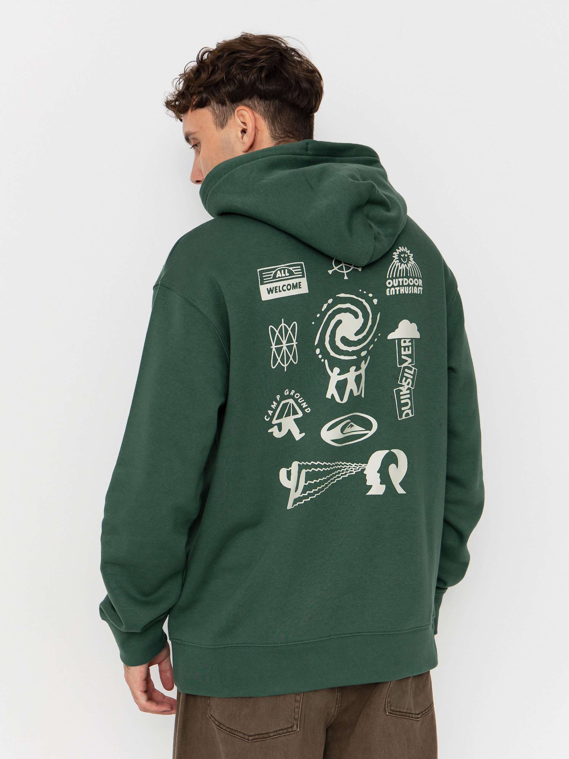 Hanorac cu glugă Quiksilver Salt Water Graphic HD (trekking green)