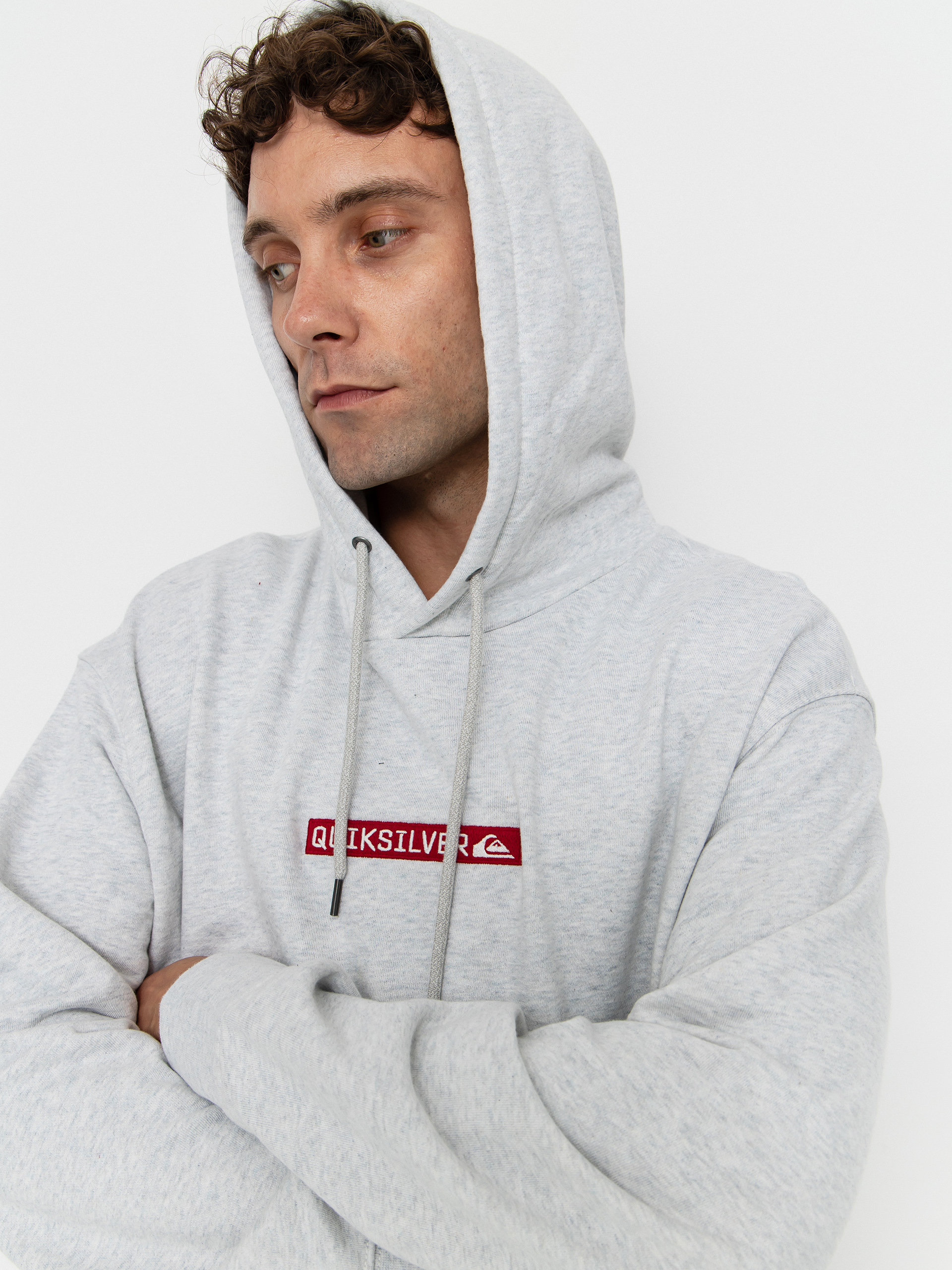 Hanorac cu glugă Quiksilver Dna HD (light grey heather)