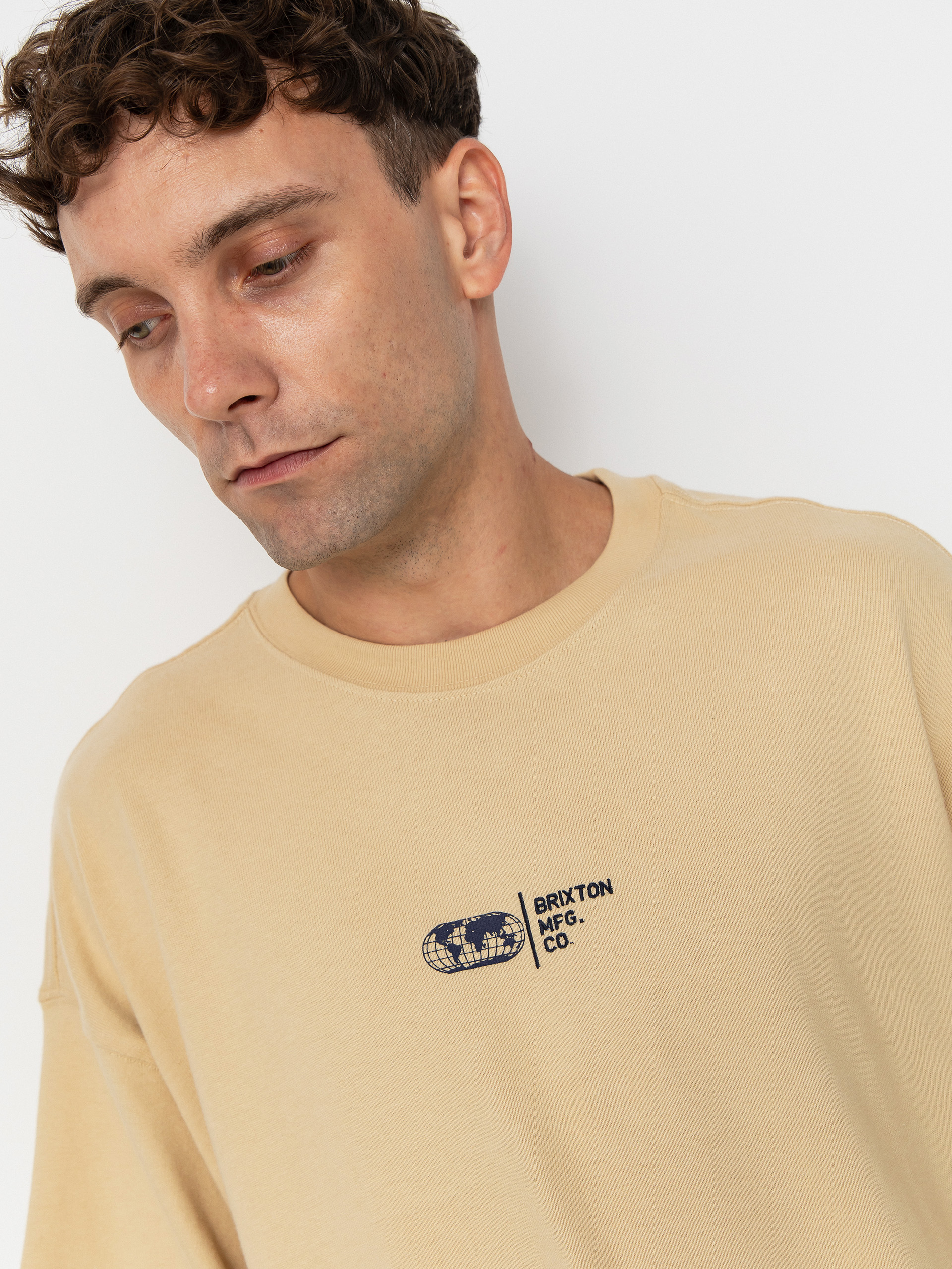 Tricou Brixton Union Hw Relaxed (cream classic wash)