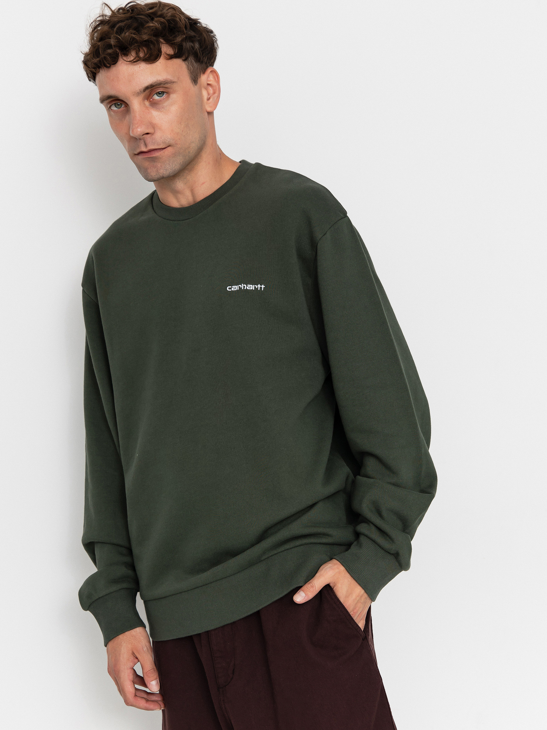 Hanorac Carhartt WIP Script Embroidery (opuntia/white)