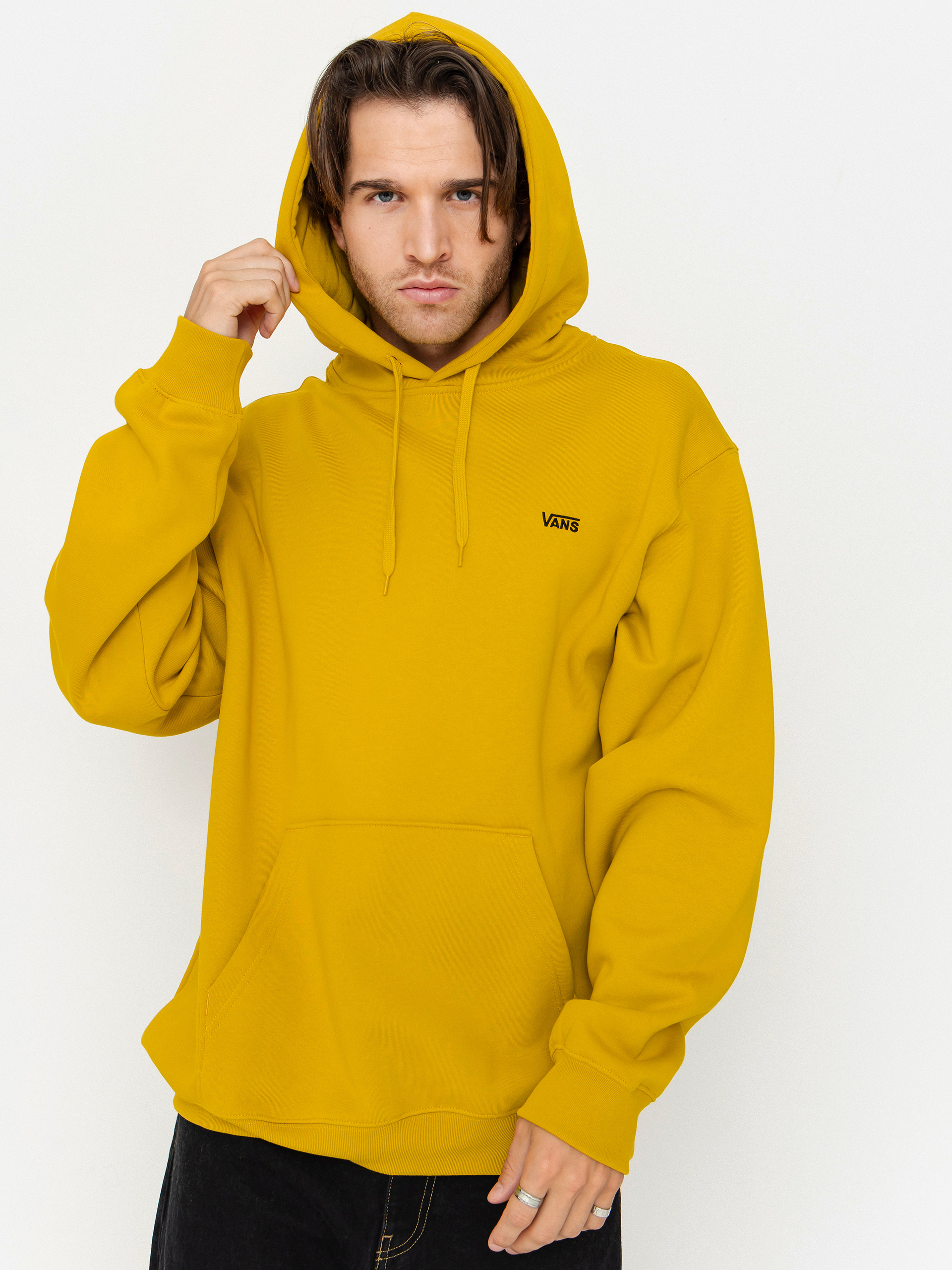 Hanorac cu glugă Vans Left Chest II Loose HD (heritage mustard)