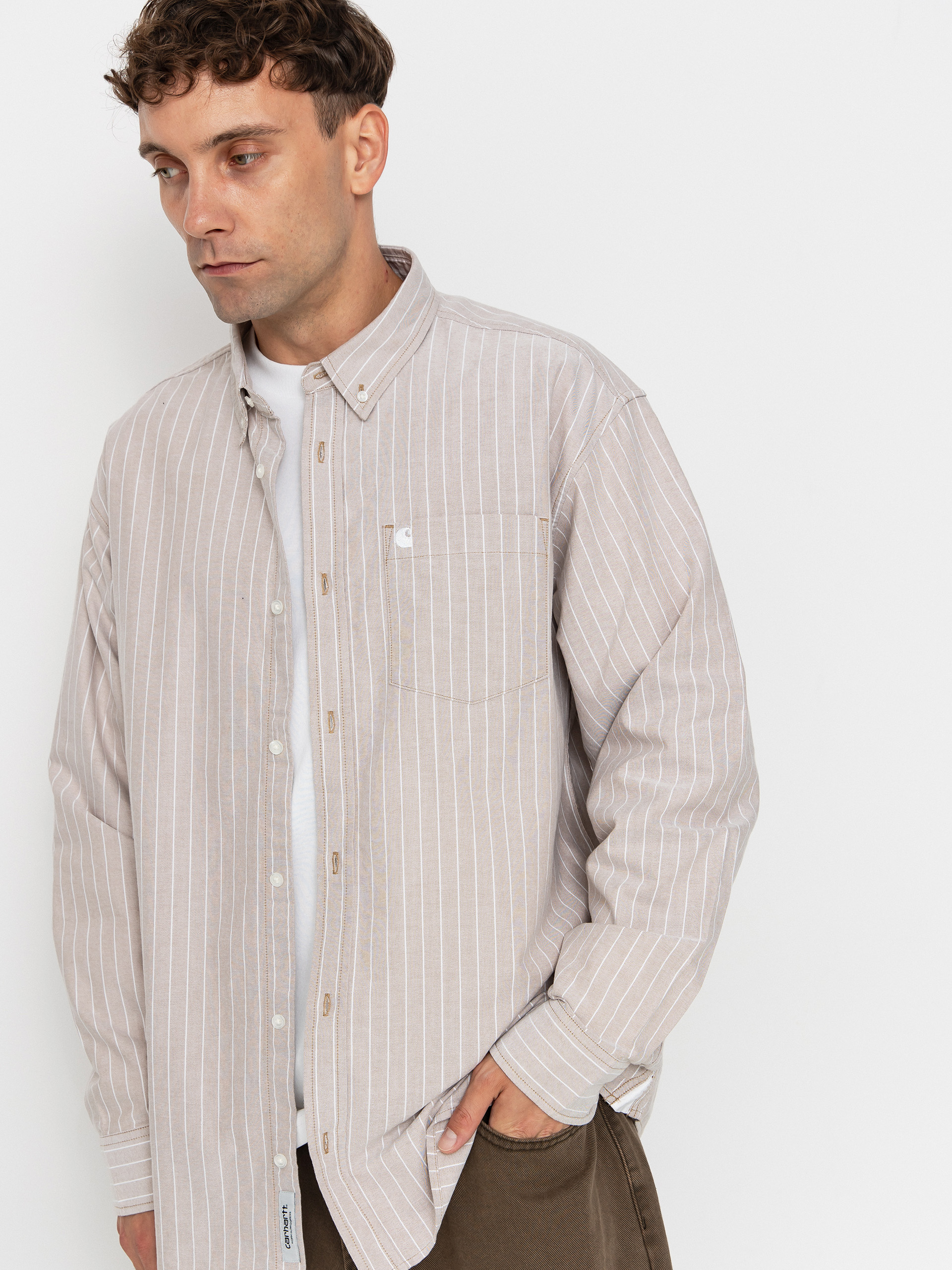 Cămașă Carhartt WIP Cassel (cassel stripe/peanut/white)