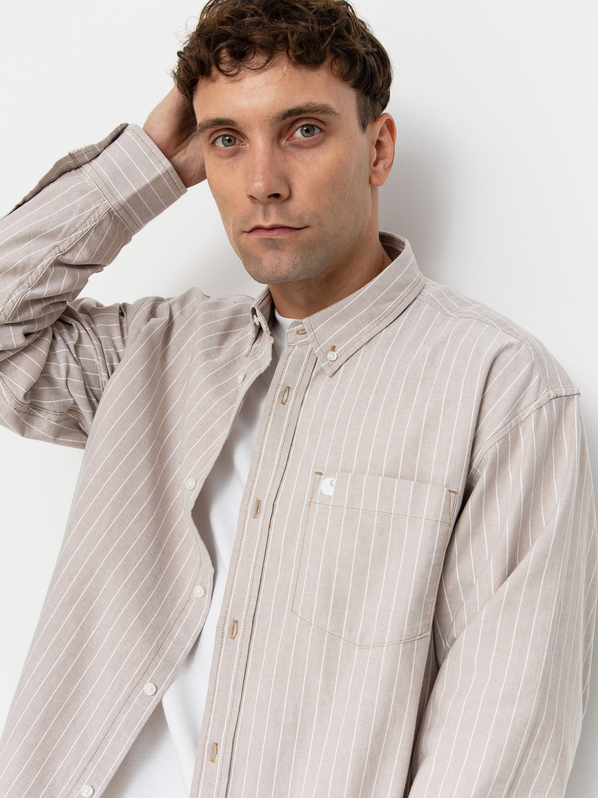 Cămașă Carhartt WIP Cassel (cassel stripe/peanut/white)