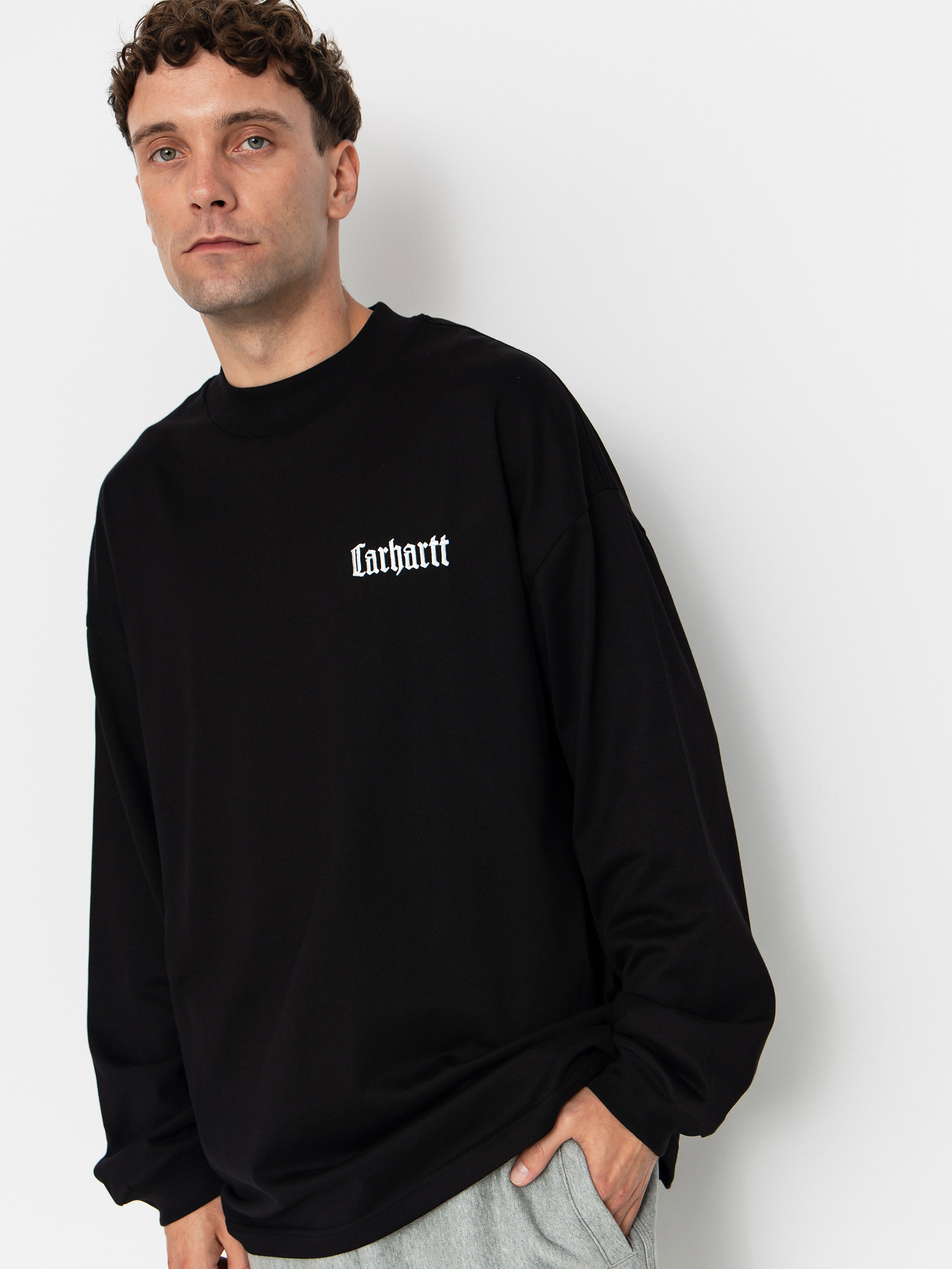 Longsleeve Carhartt WIP Schooling Mockneck (black/wax)