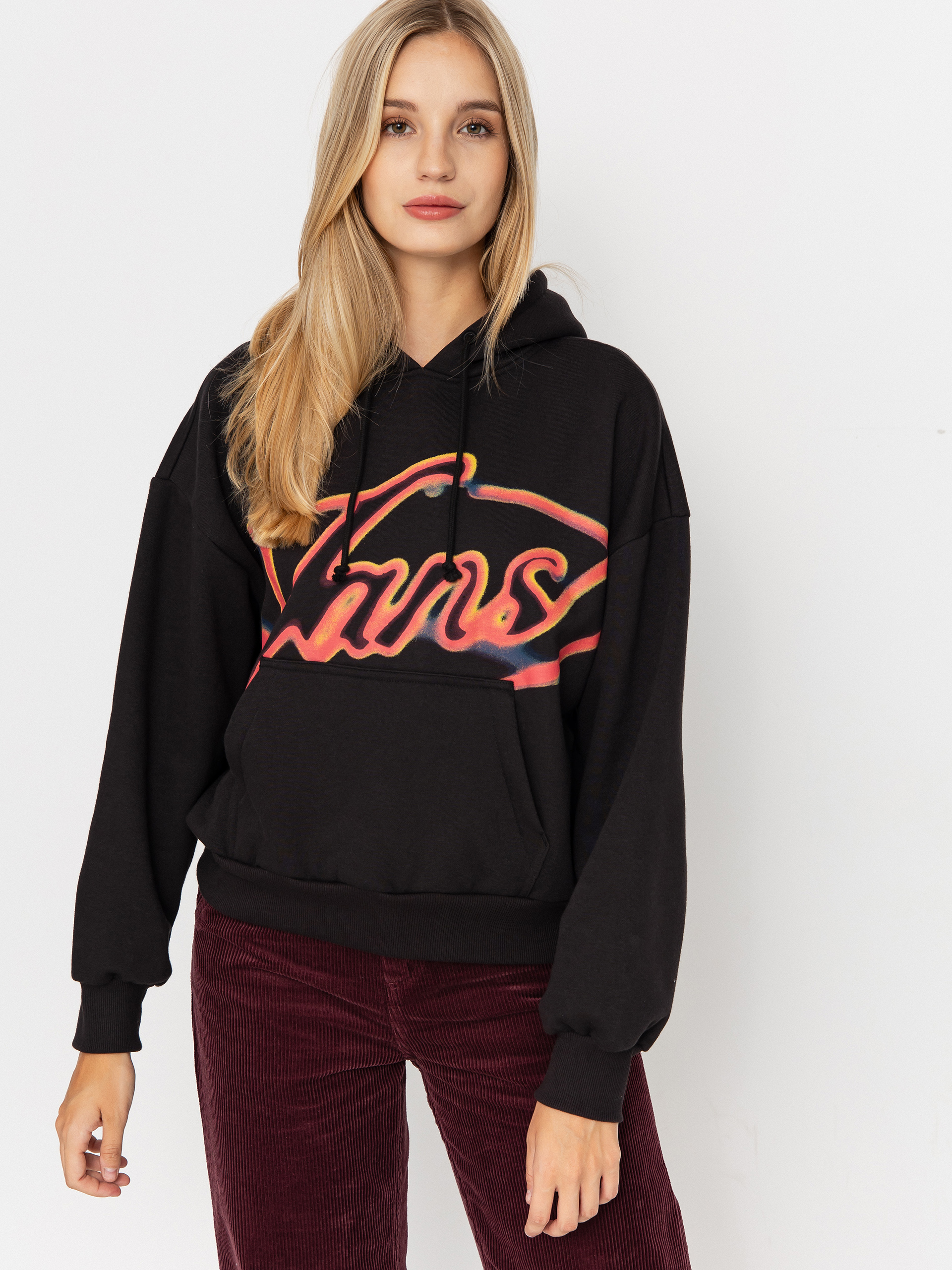 Hanorac cu glugă Vans Outer Ring Retro HD Wmn (black)