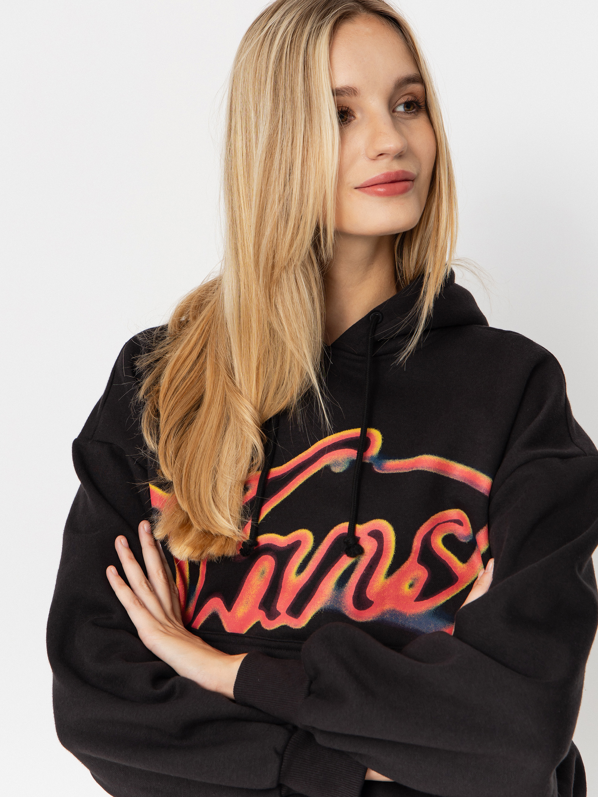 Hanorac cu glugă Vans Outer Ring Retro HD Wmn (black)