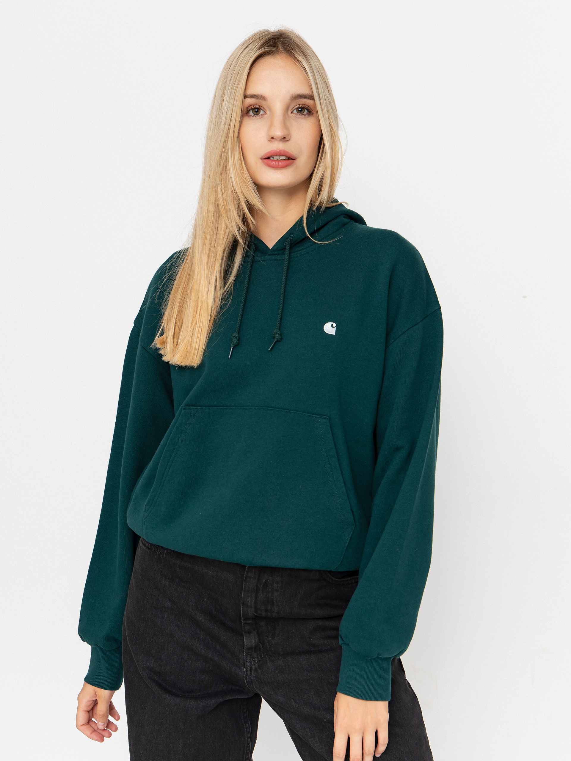 Hanorac cu glugu0103 Carhartt WIP Casey HD Wmn (dark fir/silver)