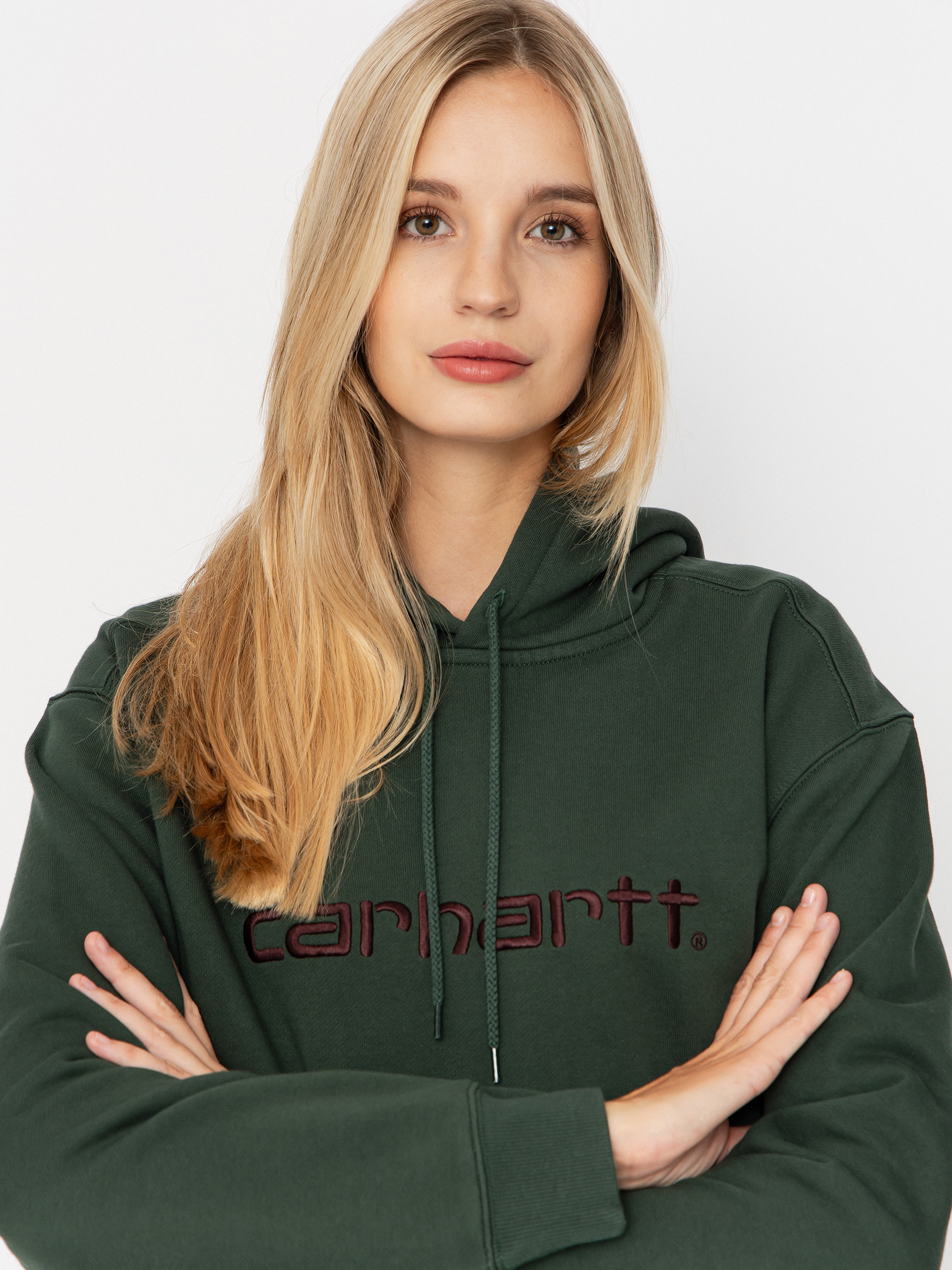 Hanorac cu glugă Carhartt WIP Carhartt HD Wmn (sycamore tree/rondo)