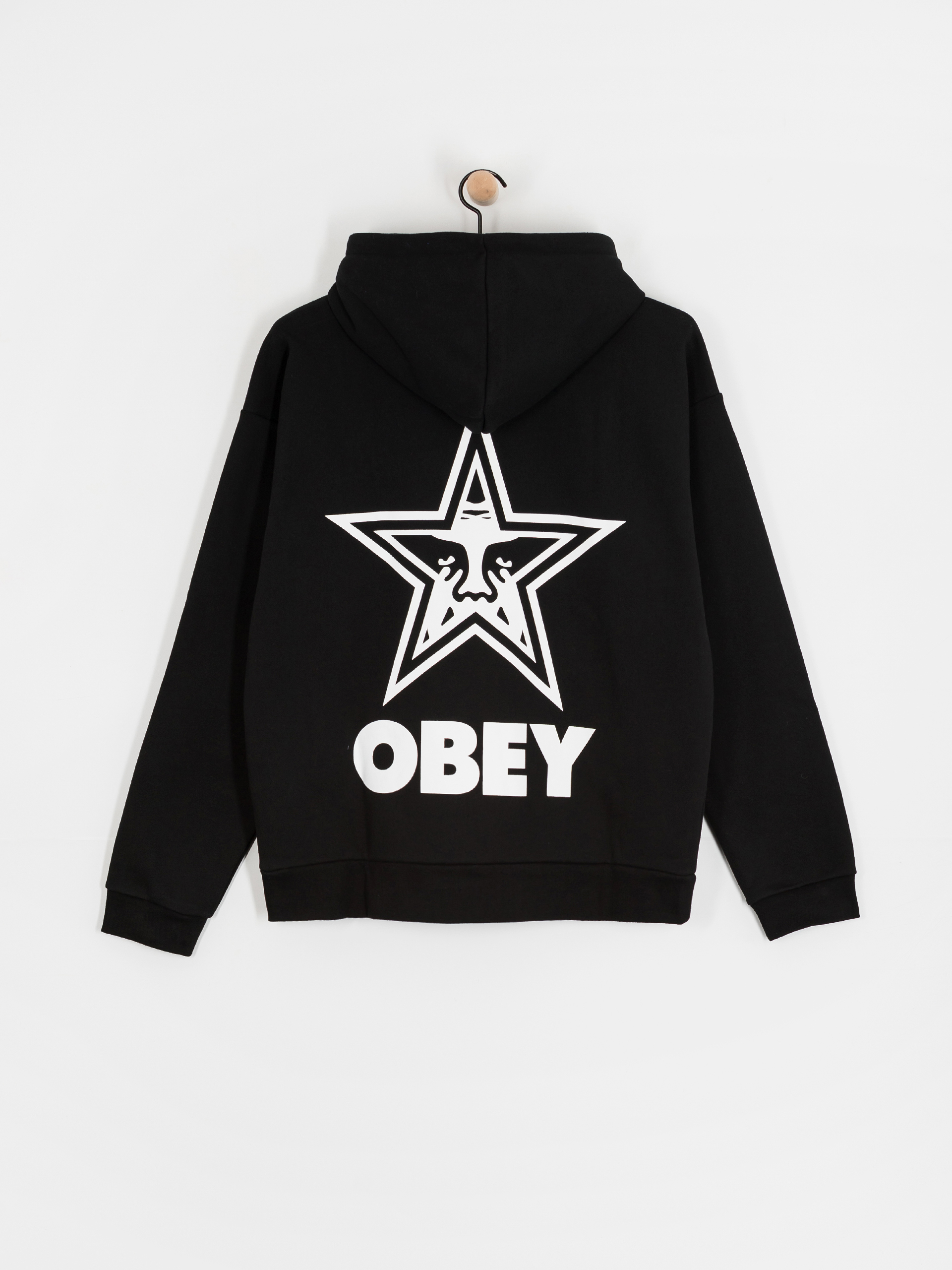 Hanorac cu glugă OBEY Bold Star Extra Heavy HD (black)