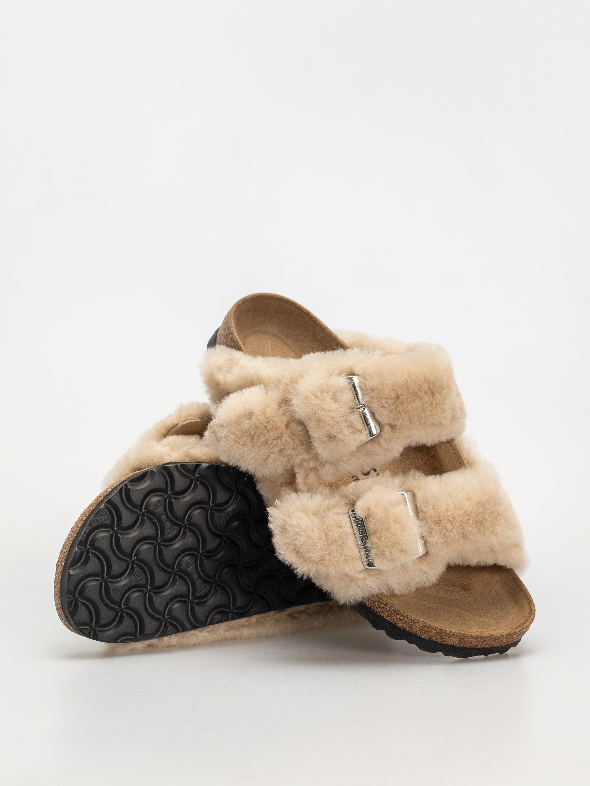 Șlapi Birkenstock Arizona Shearling Cover Upper Narrow Wmn (sandcastle)