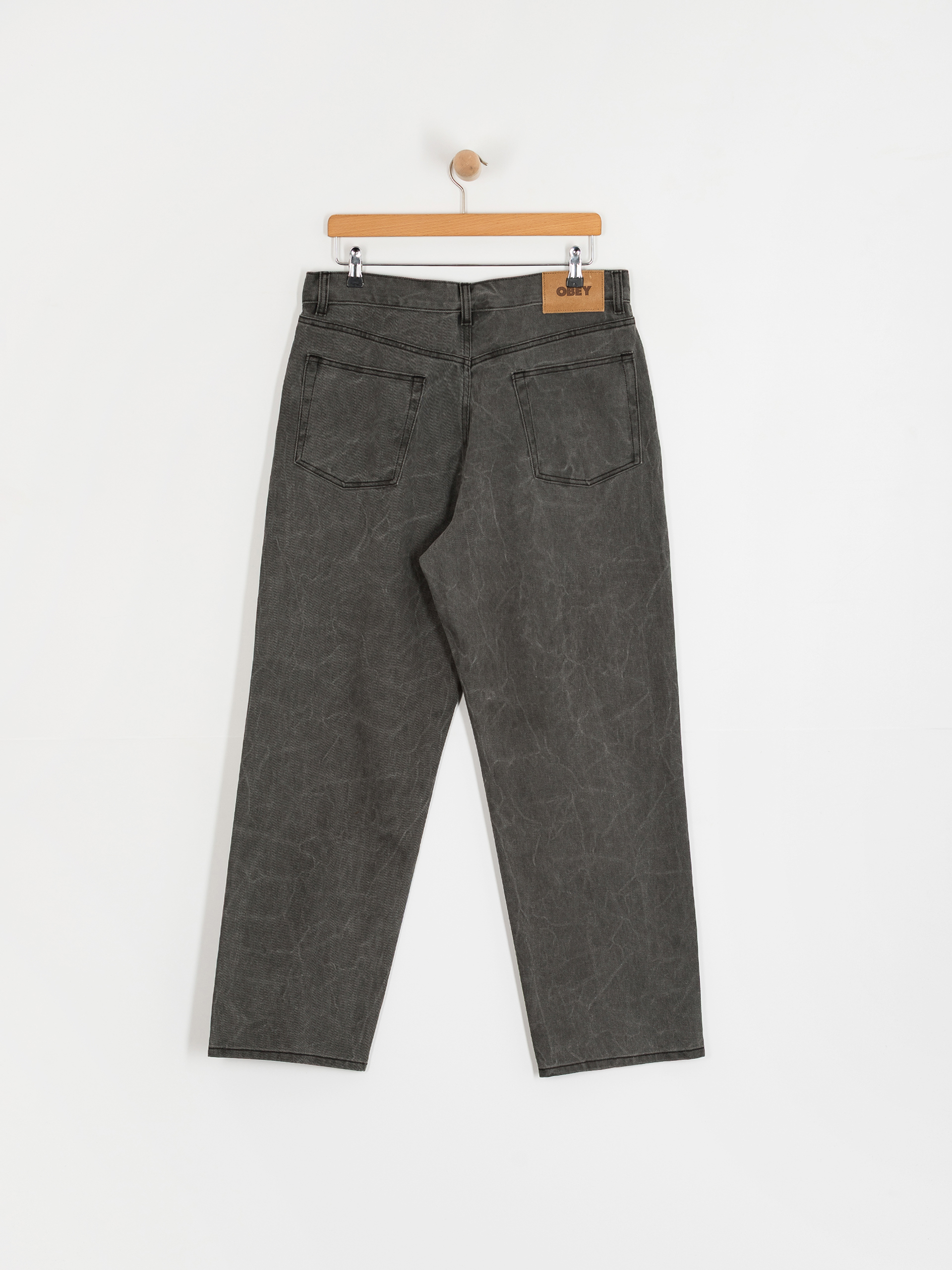 Pantaloni OBEY Classic Wrinkle Baggy Denim (black wrinkle wash)
