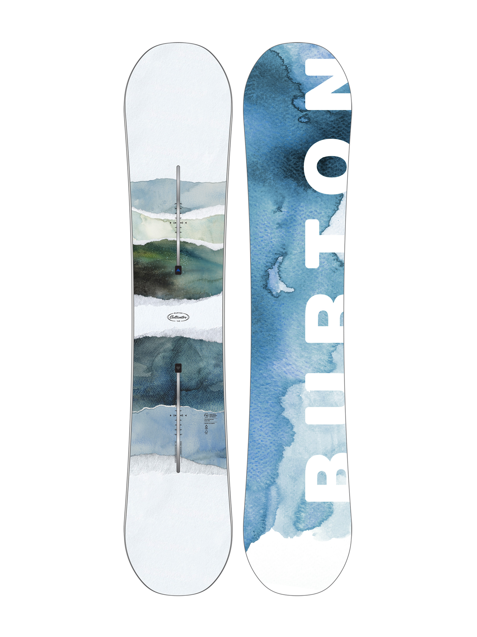 Snowboard Burton Cultivator - alb, albastru, multicolor (watercolor)